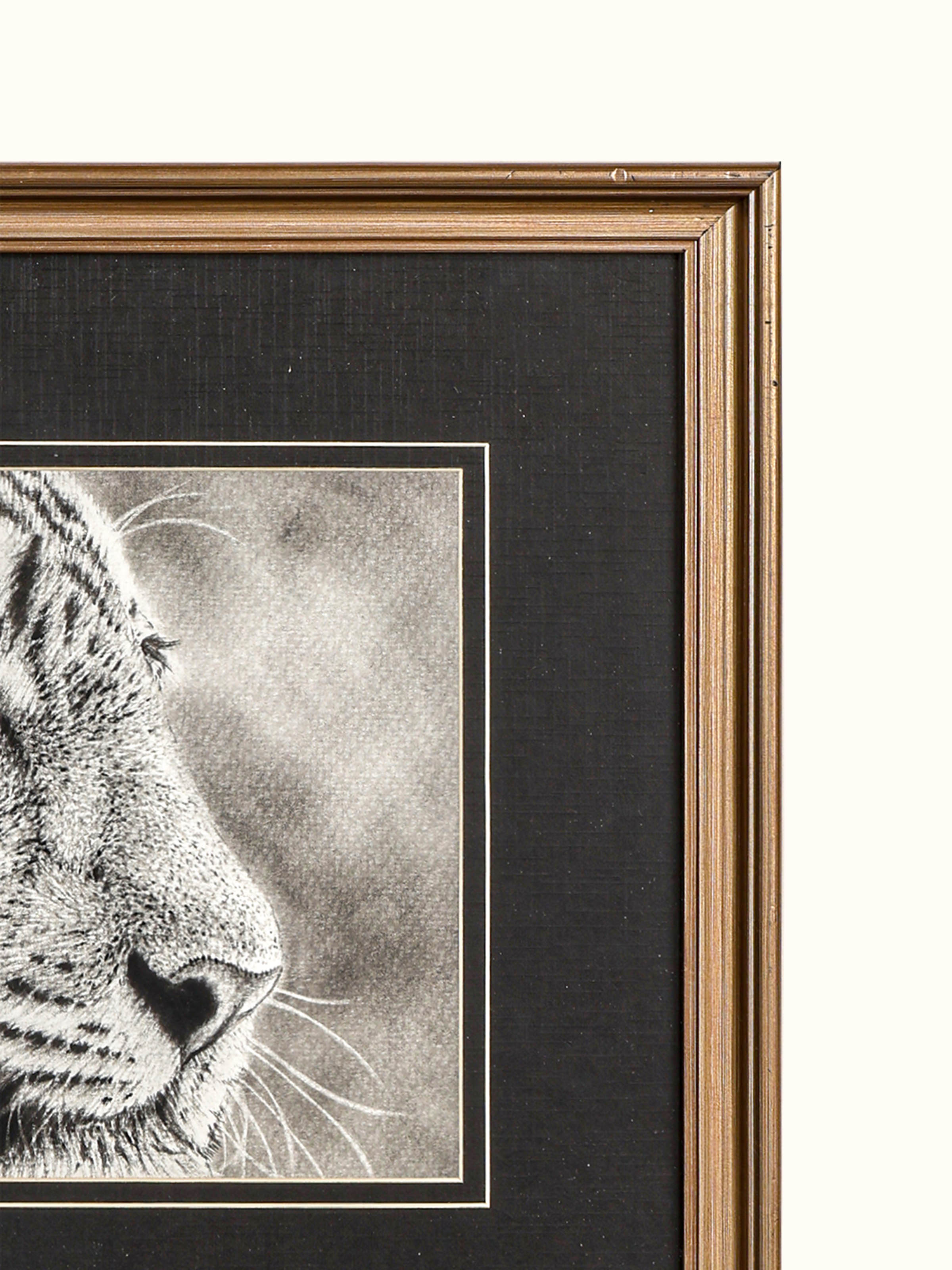 Tiger on Hunt Miniature Painting