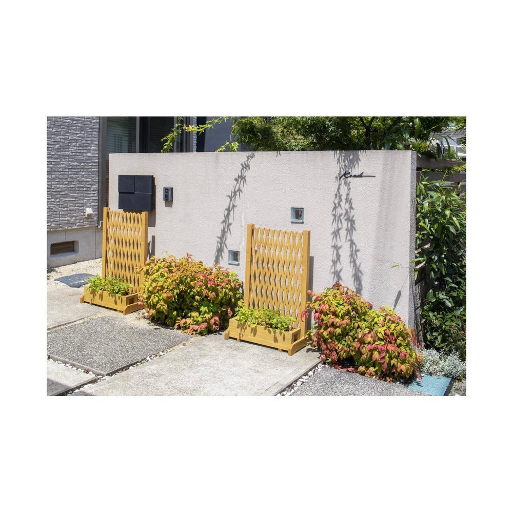 Wooden Slim Herb Planter with Divider Natural 60 cm