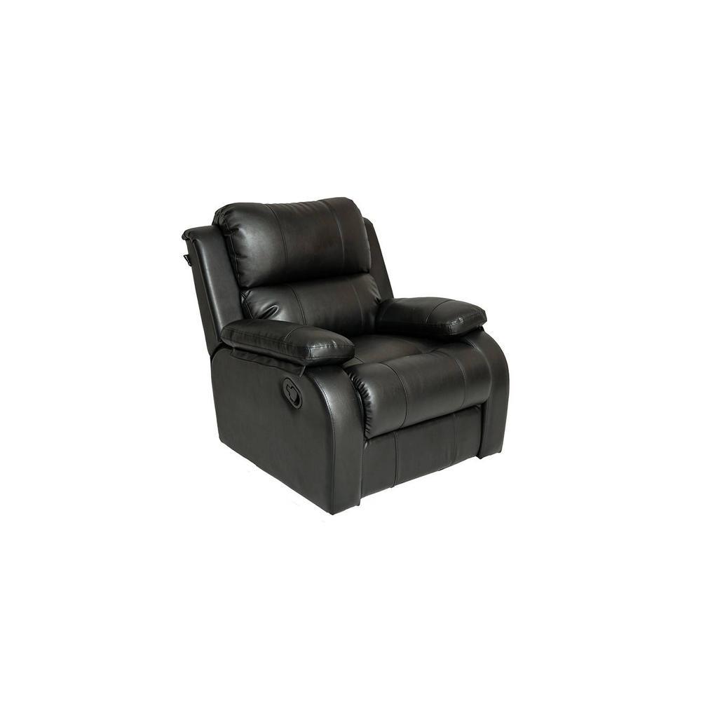 Cheer Leatherette One Seater Manual Recliner in Black Colour