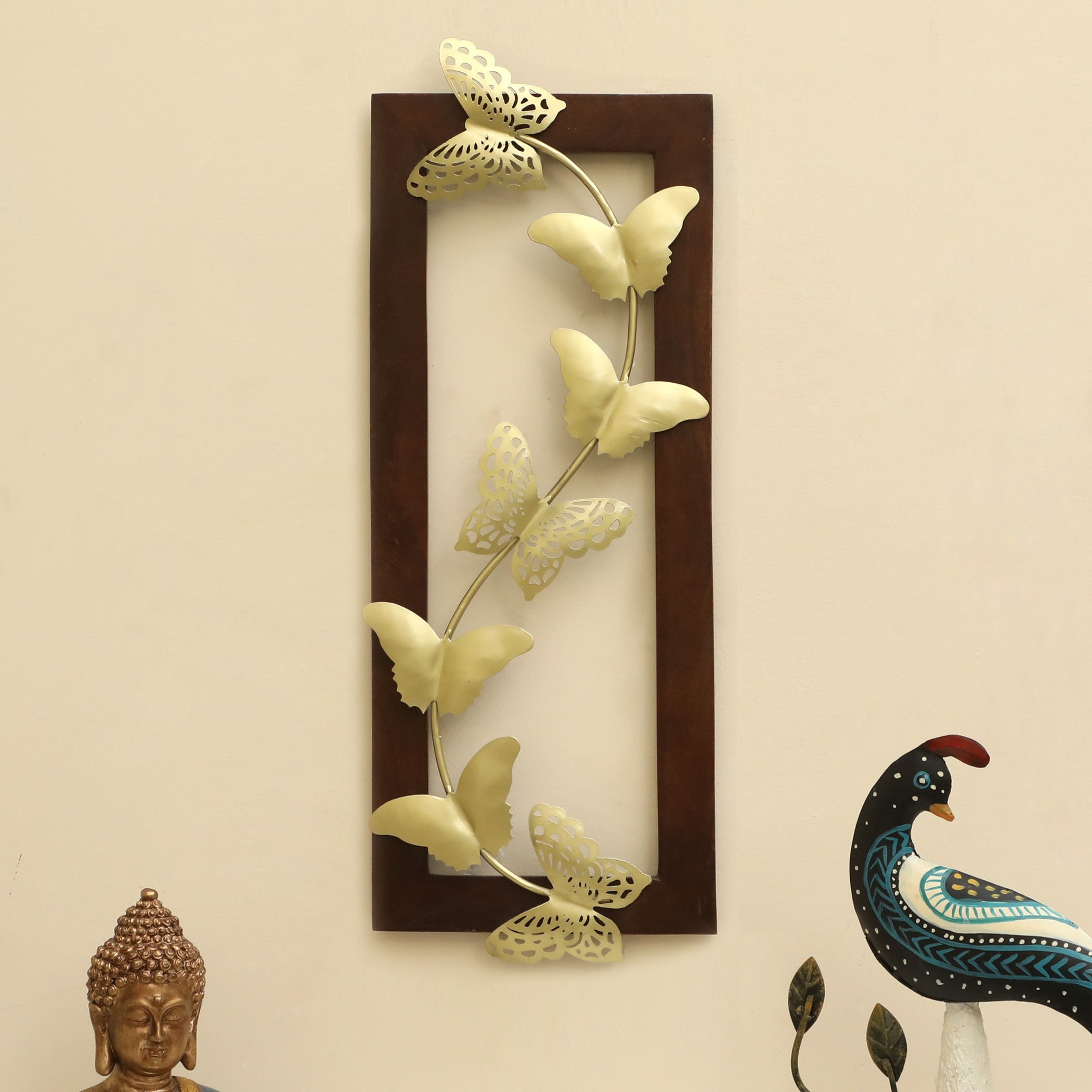 W--Alena Abstract Metal Wall Decor in Multicolor Set of 1 - Vedas Exports