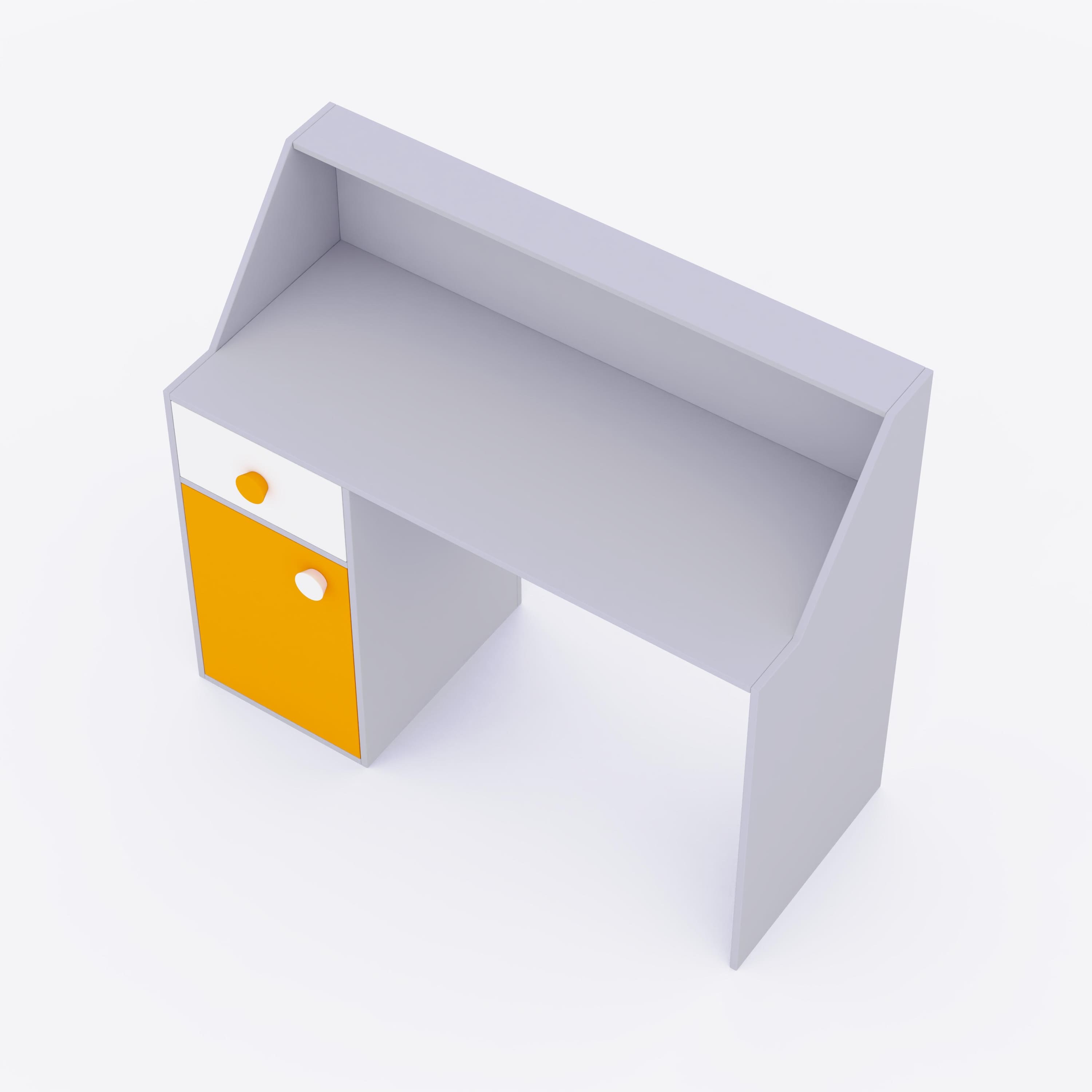 Elementary Study Table In Silver Grey Colour