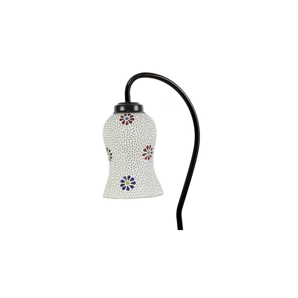 Multicolor Mosaic Glass Curvy Table lamp with Iron Base (EN22)