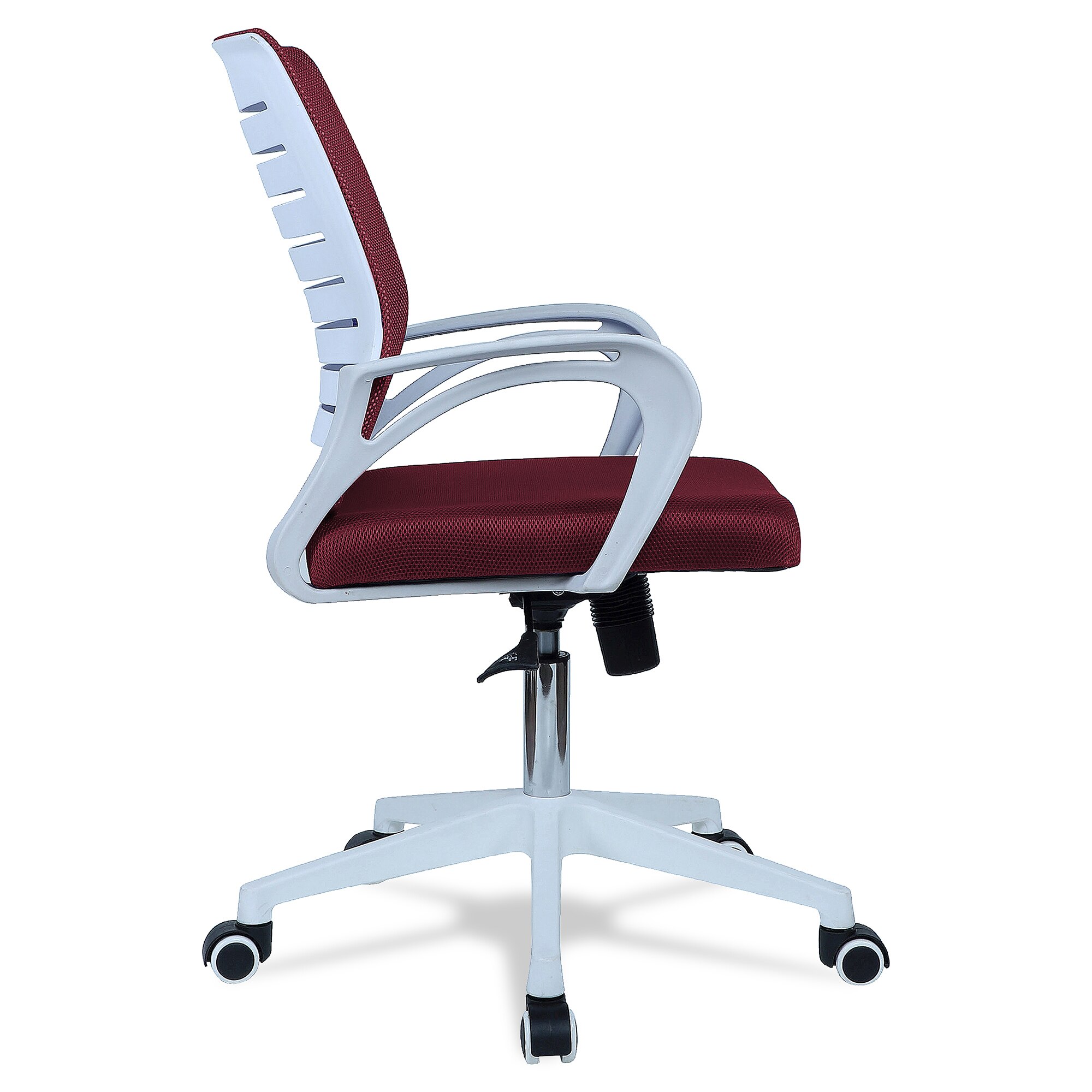 Mmarveal Mid Back Ergonomic Chair in Maroon Colour