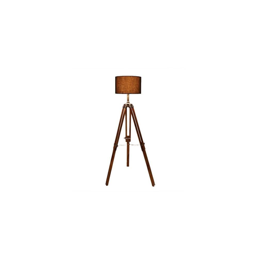 Albert Black Cotton Shade Floor Lamp
