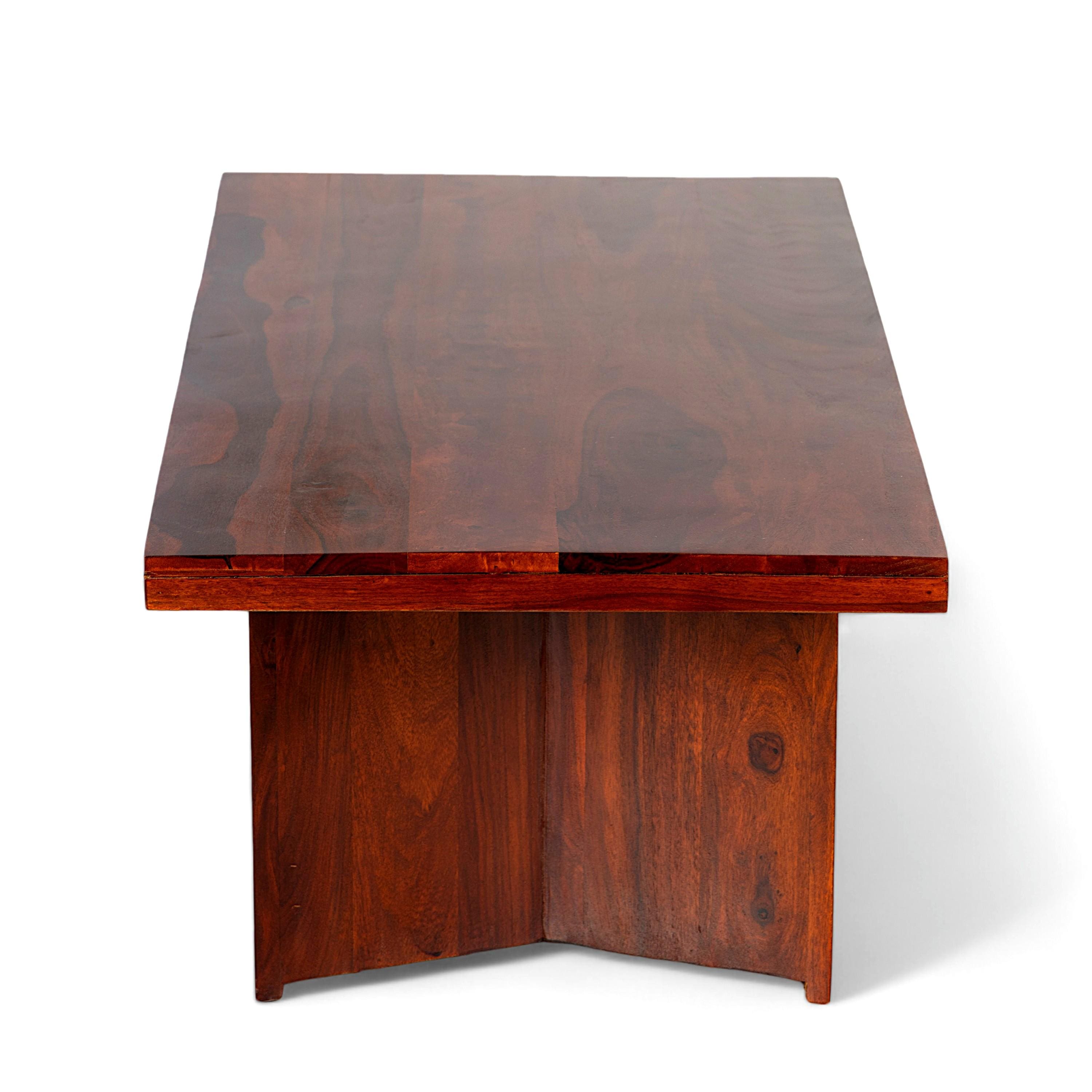 Kassel Sheesham Wood Contemporary Rectangle Coffee Table In Honey Finish