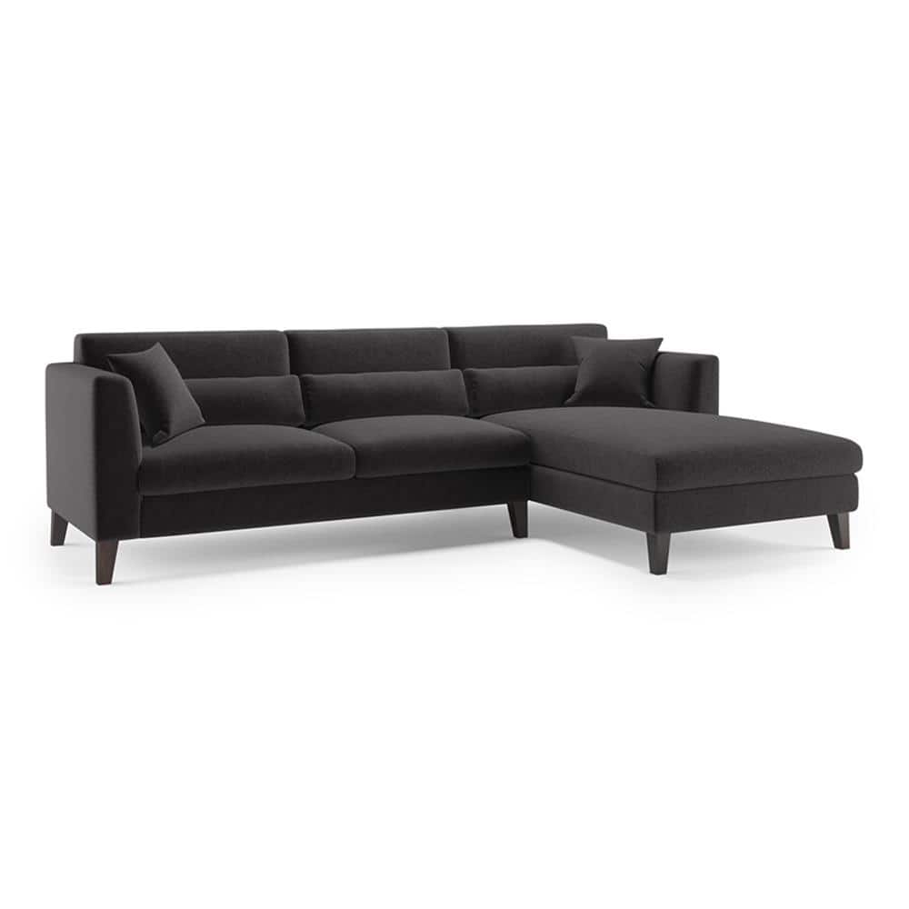 Lewis Sectional Sofa (Colour : Pebble Grey, Cushion : Hard, Seater : Right Aligned 3 Seater + Right Aligned Chaise)