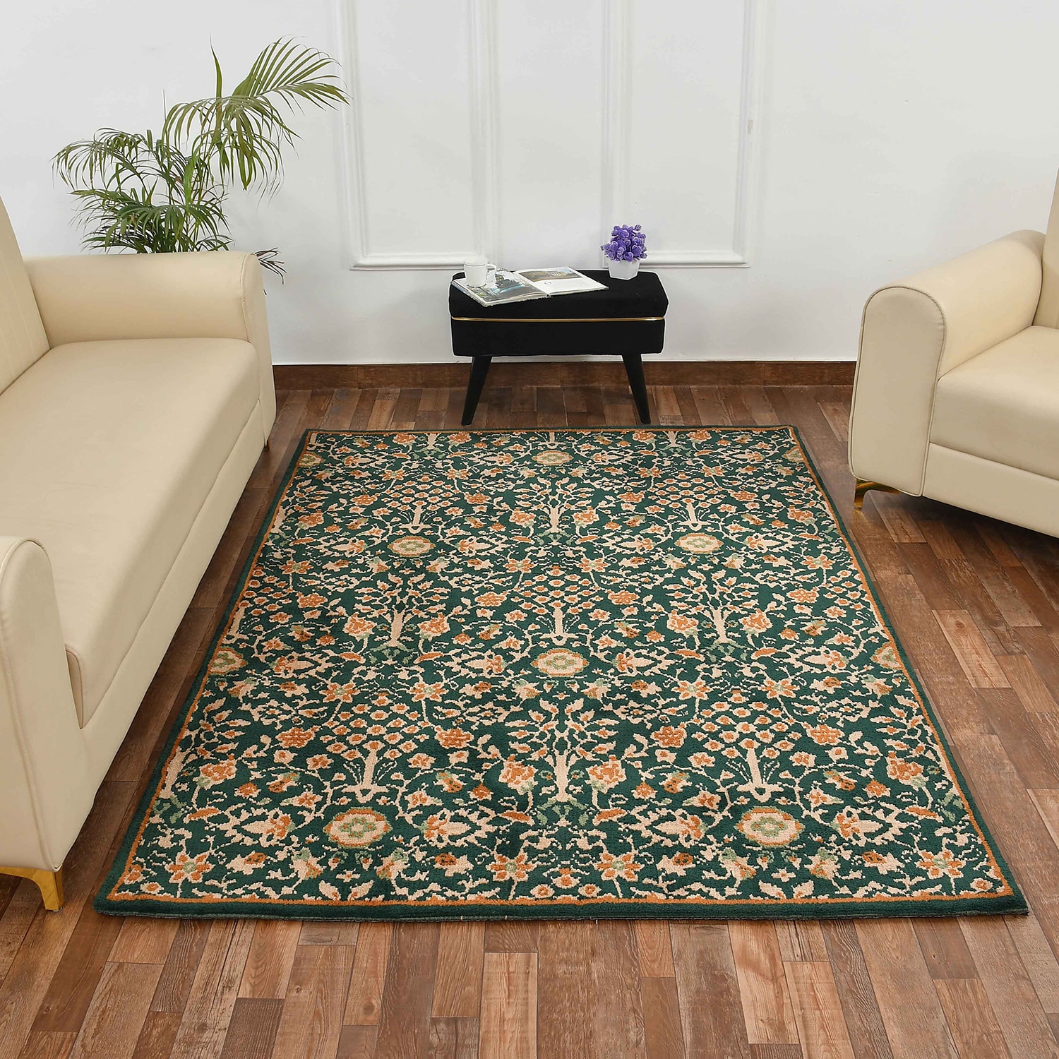 Multicolor Traditional Machine Made Polyester 3 X 5 Feet Carpet