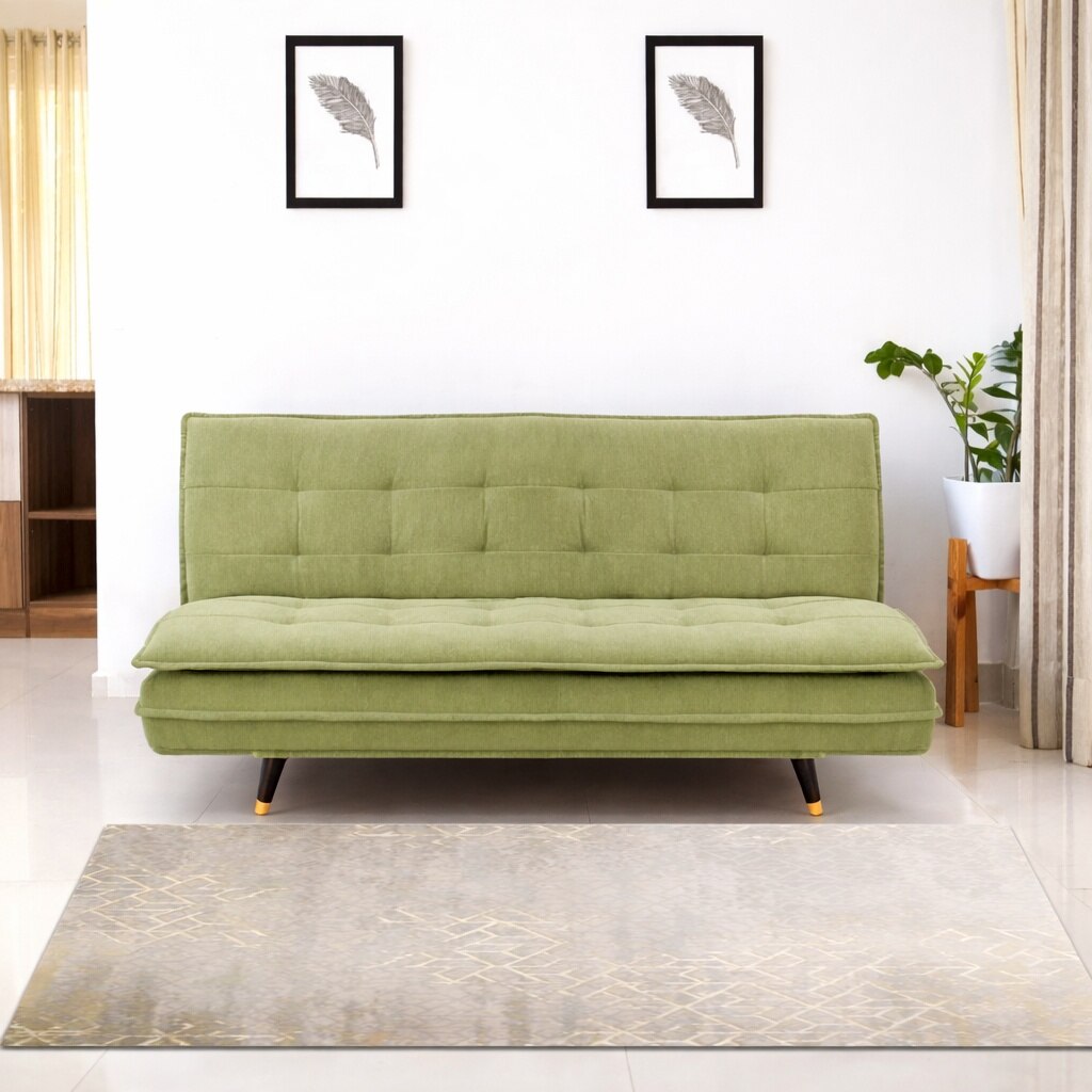 Hudson 3 Seater Sofa Cum Bed In Light Green Colour