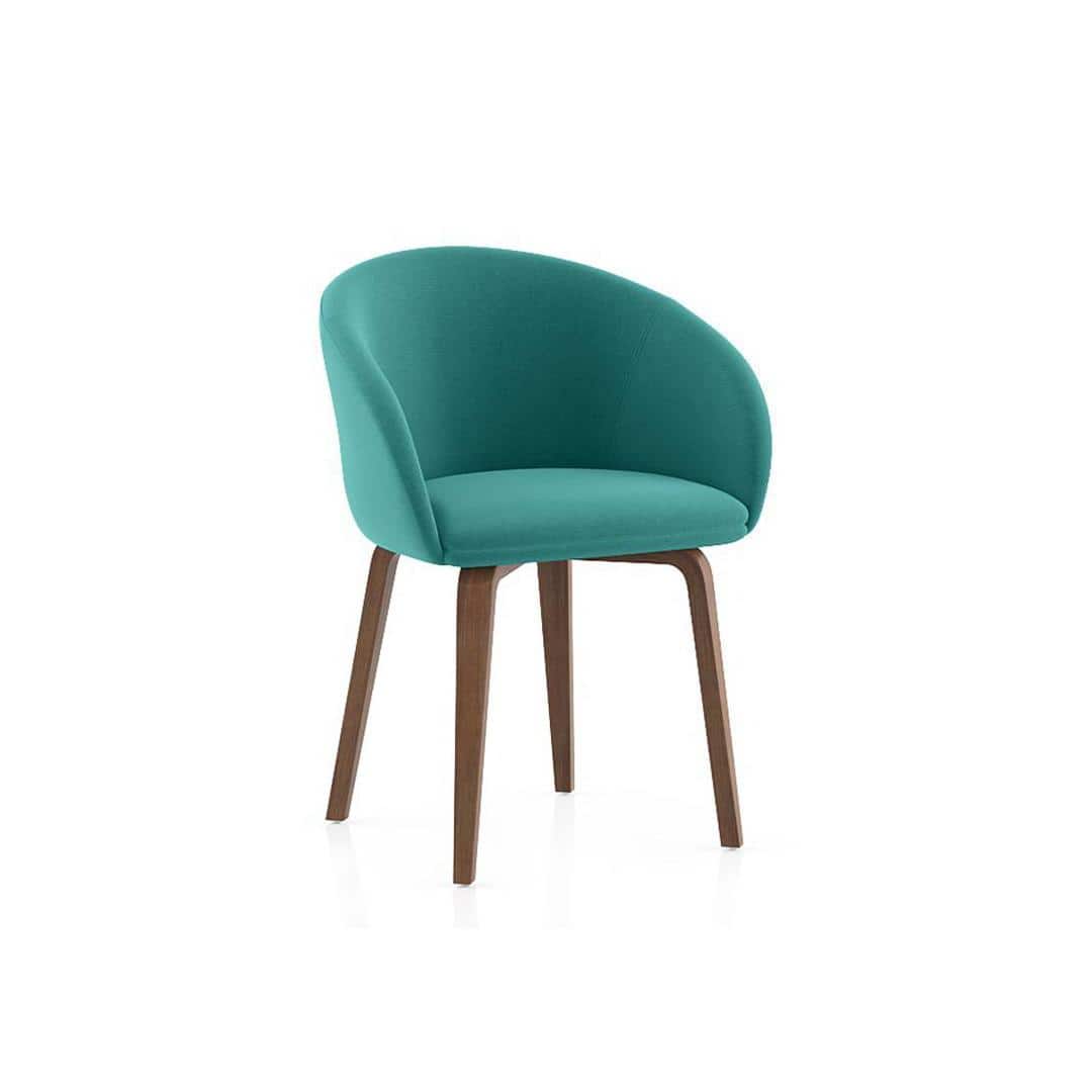 Atlas Solid Wood 6 Seater Compact Dining Table with 6 Meryl Lounge Chair