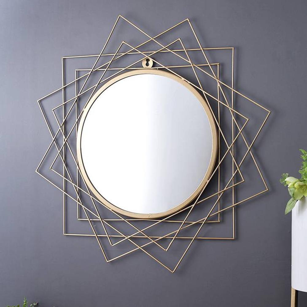 Gold-Toned Metallic Frame with Mirror