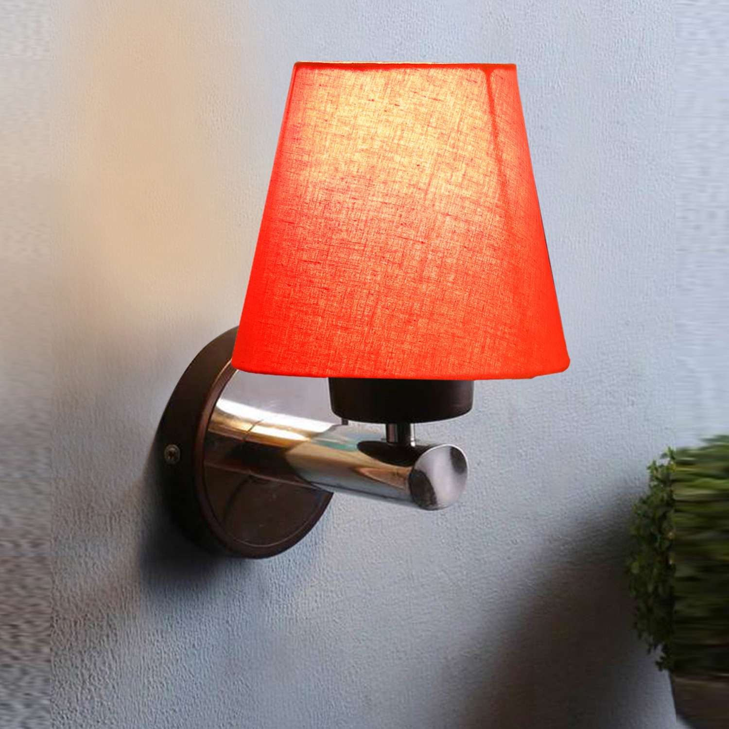 Devansh Metal Electric Wall Light in Orange Colour with Orange Shade Count of 1 Light - Devansh