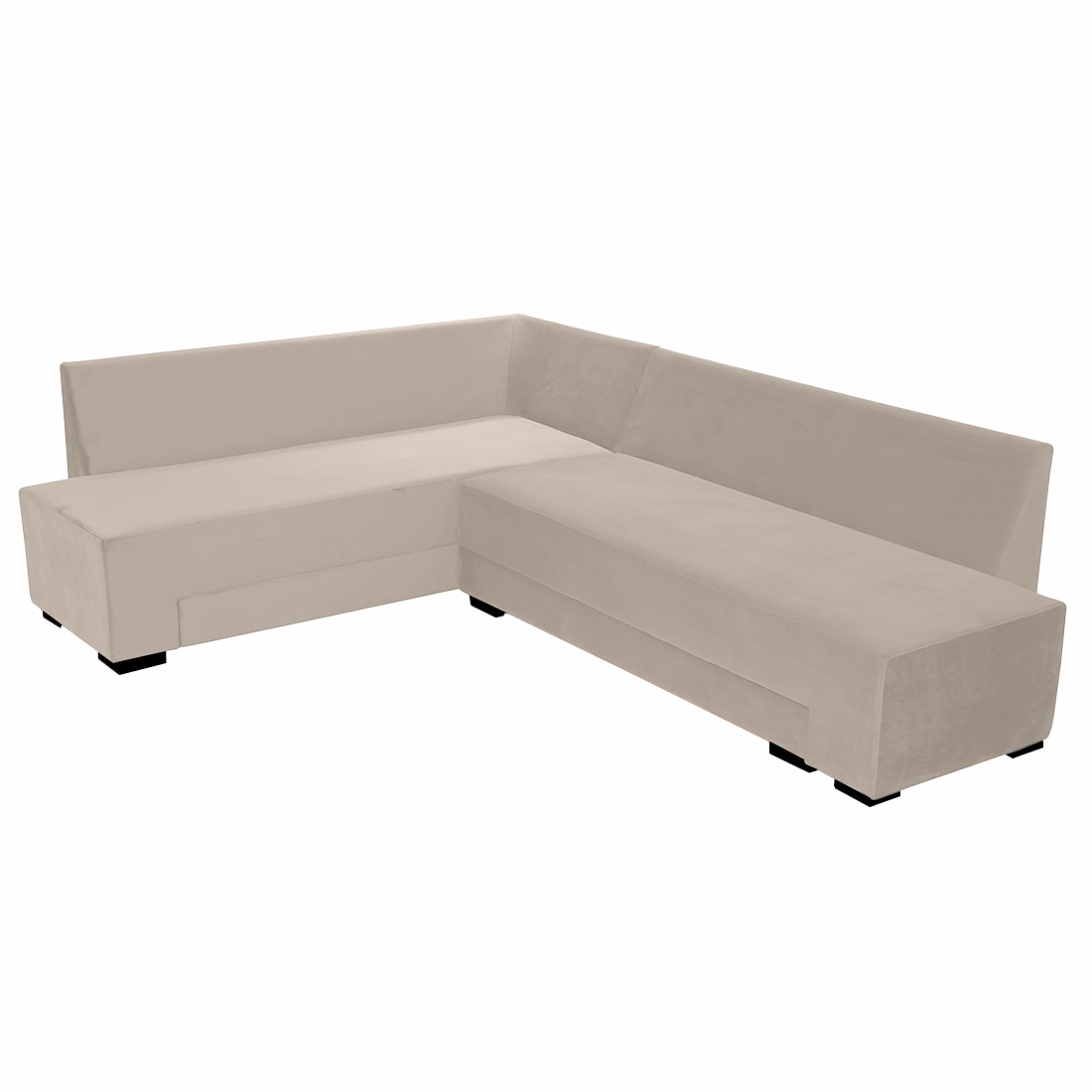 Melo 3 Seater Left Sectional Velvet Sofa Cum Bed in Cream colour