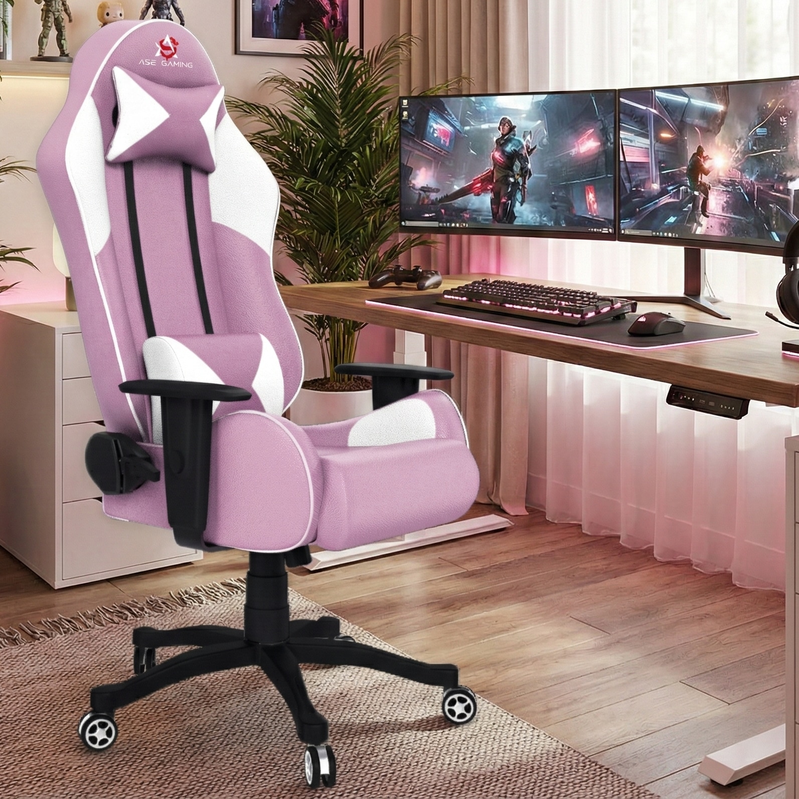 ASE Gaming Gold Series Gaming Chair (Pink) - Ase Gaming