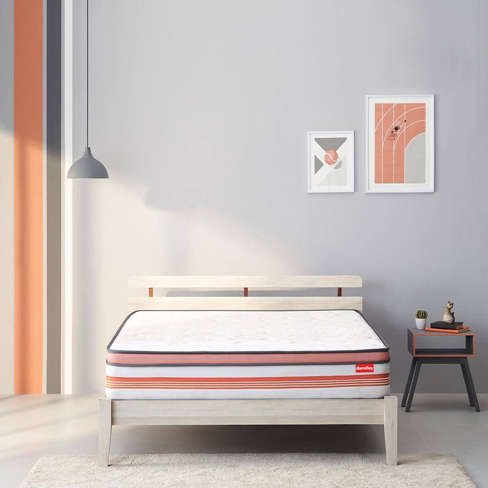 Boltt Plus 3 Zoned NRG Layer Medium Firm Bonnell Spring Euro Top Mattress with Extra Air Circulation and Coolness (84 x 60 in, 8 Inches)