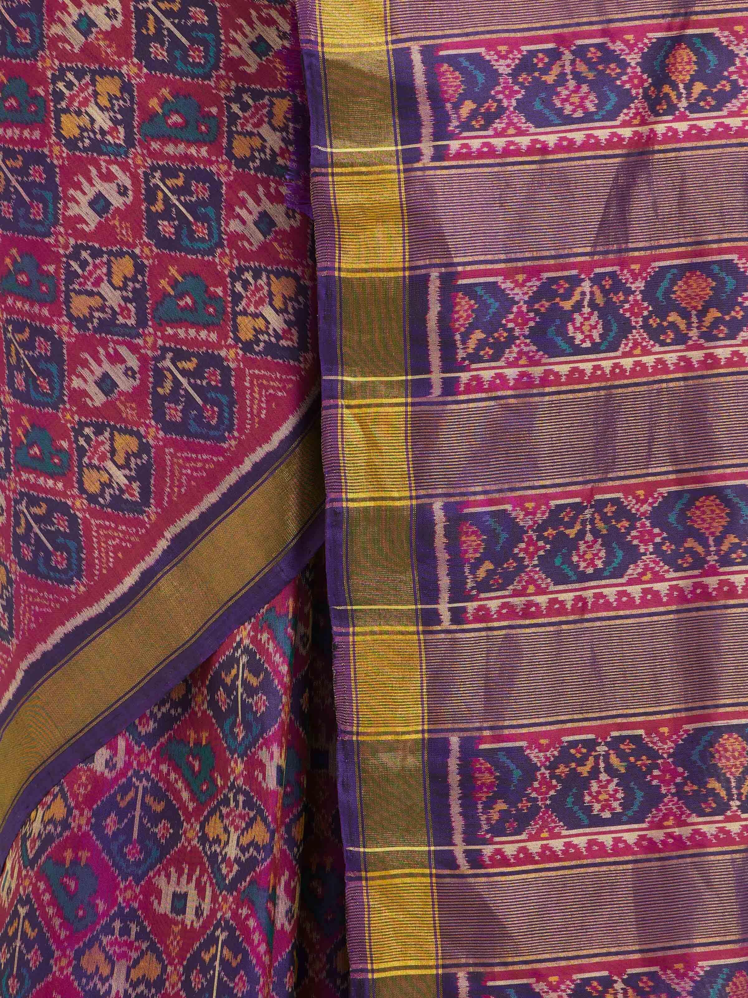 detail view of rajkot micro patola saree pattern