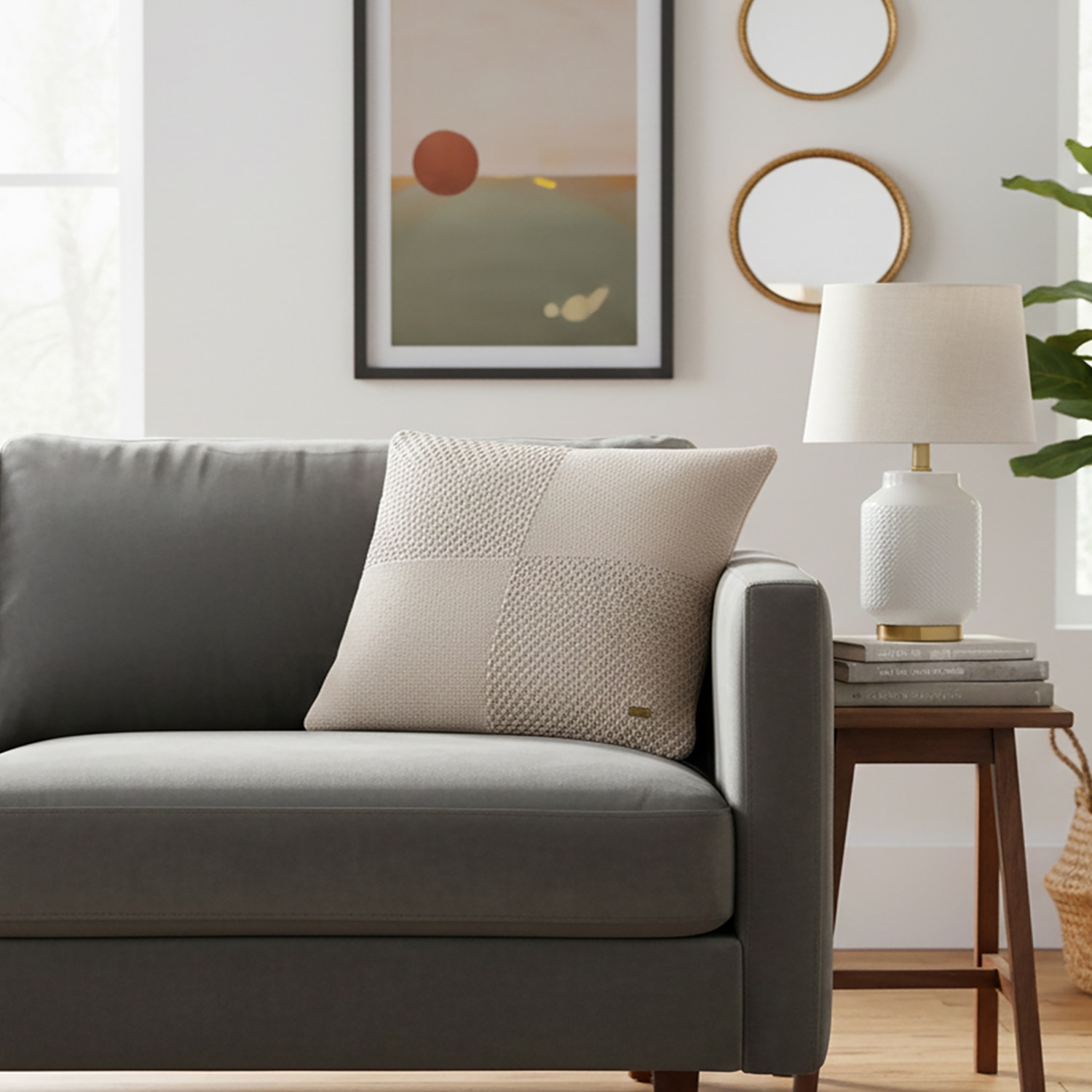 Kelly Fusion Stone Cotton Cushion Cover 18X18 Inches - Pluchi