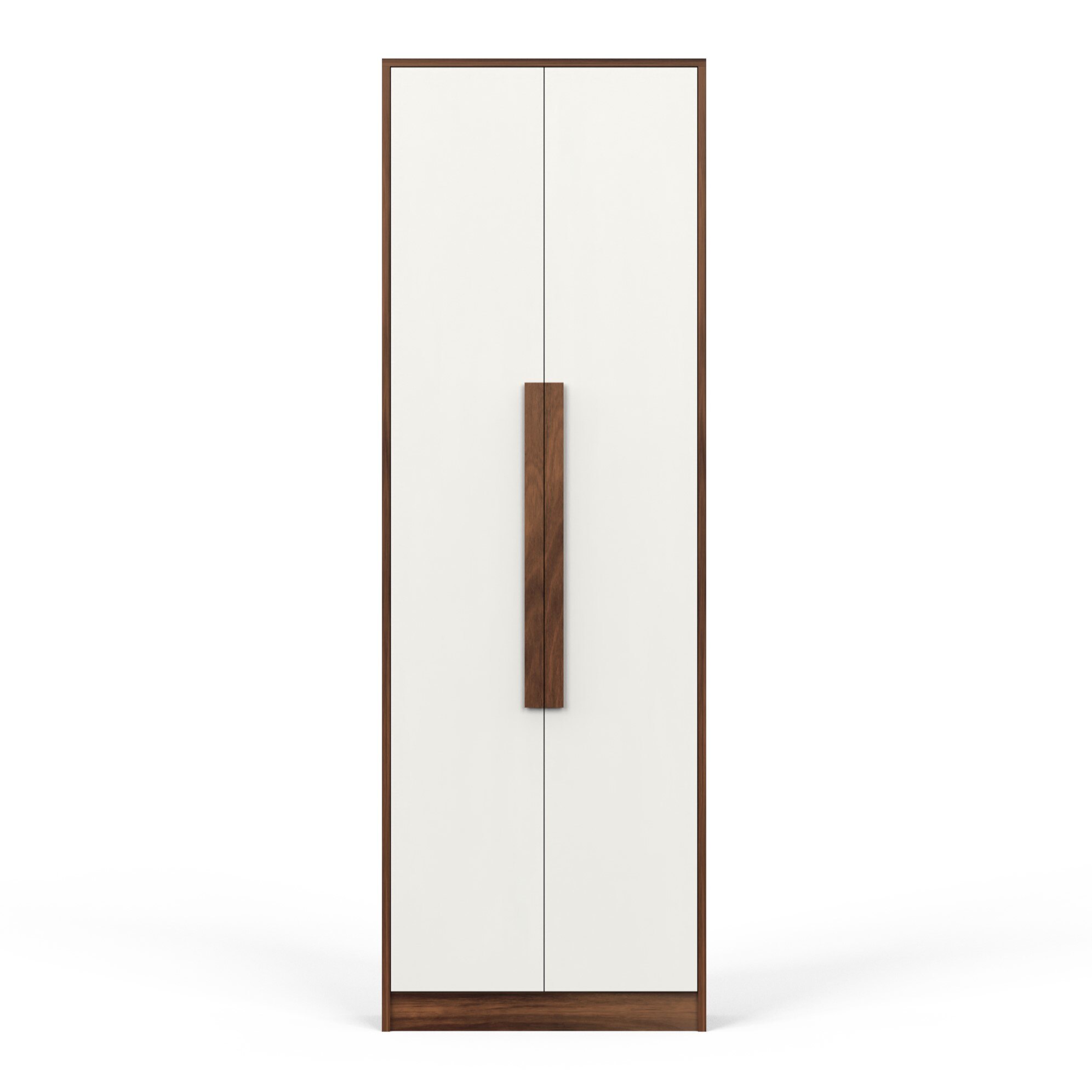 BLUEWUD Maltein Mini Engineered Wood 2 Door Wardrobe/Clothes Storage Rack Organizer Almirah Cupboard with Shelves for Bedroom Home Furniture (Brown Maple & White, 60 X 40 X 180 CM)