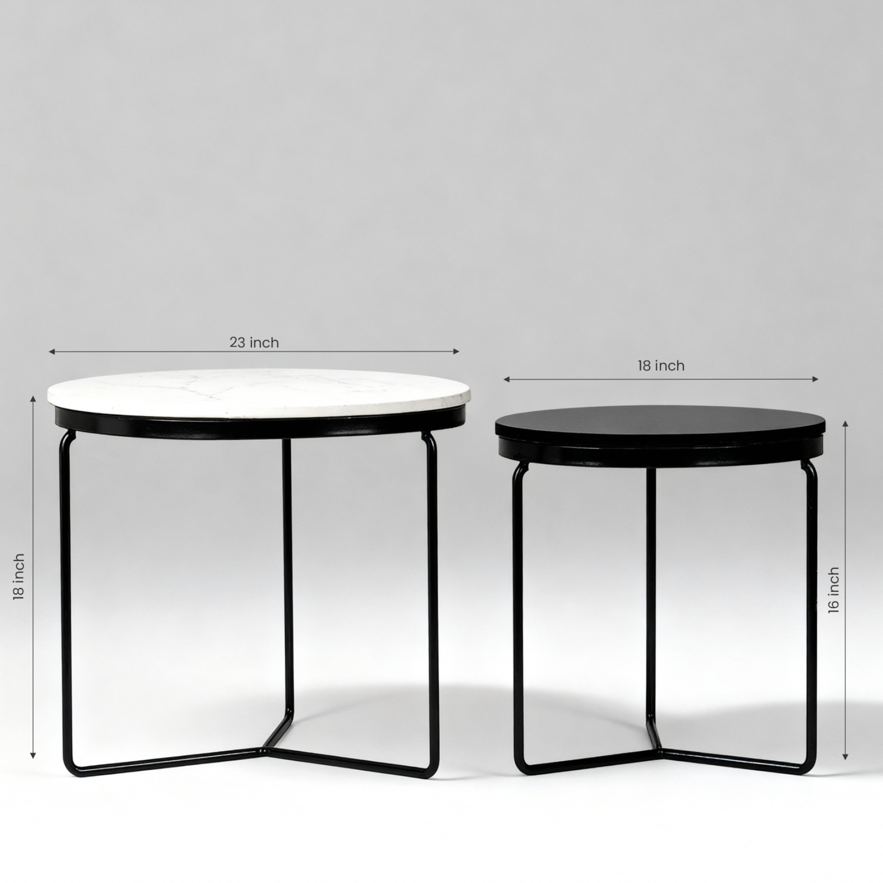 Minimalis Nesting Table Black