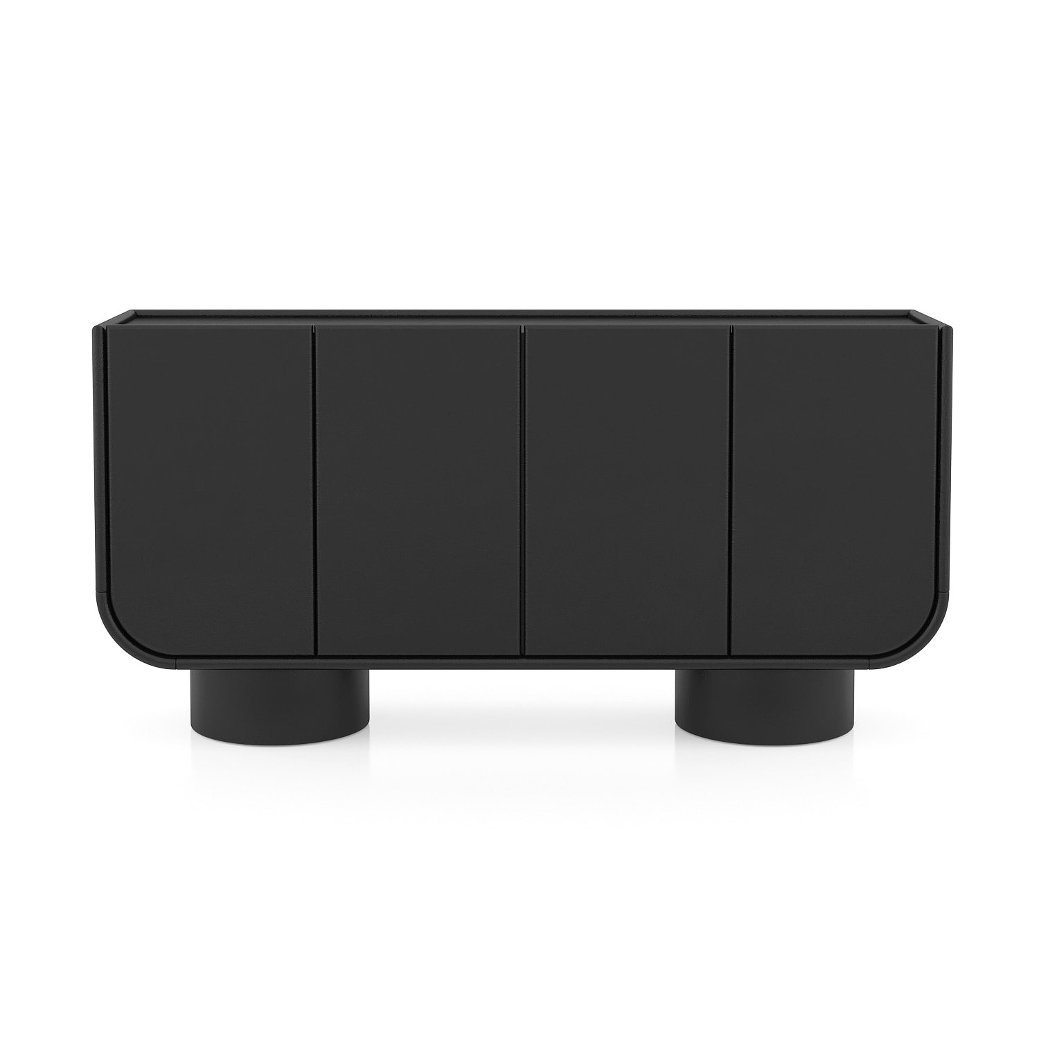 Nura Solid Wood Sideboard In Black Wire Brush