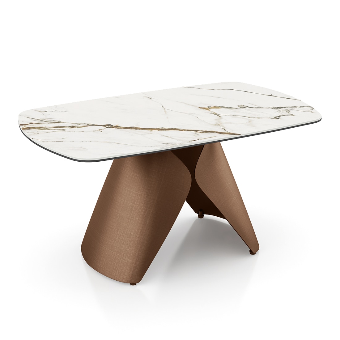 Aeris Oval Metal Coffee Table in Pluto Spanish Ceramic Finish