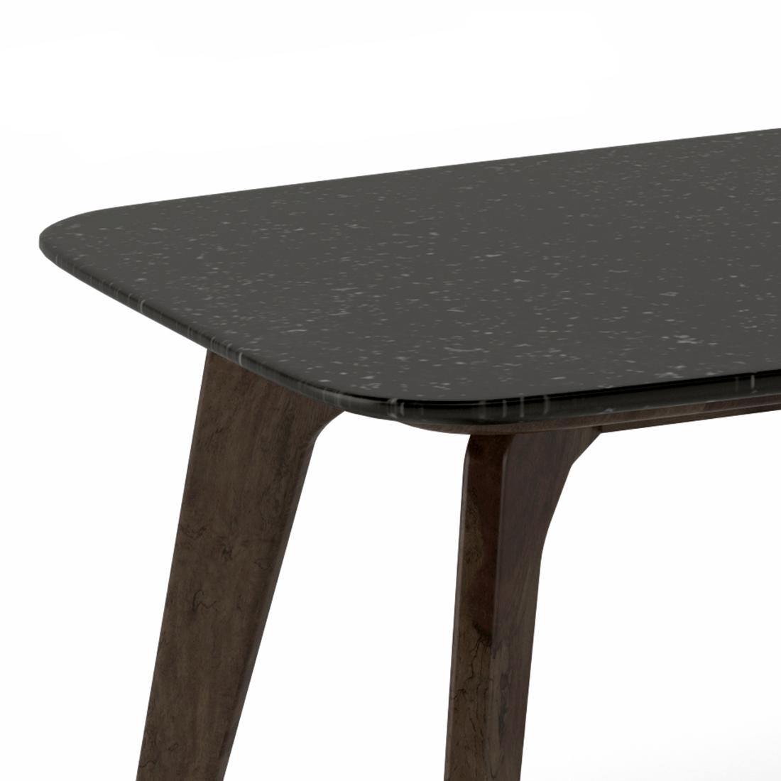 Galaxy Rectangular Stone Coffee Table In American Walnut Finish