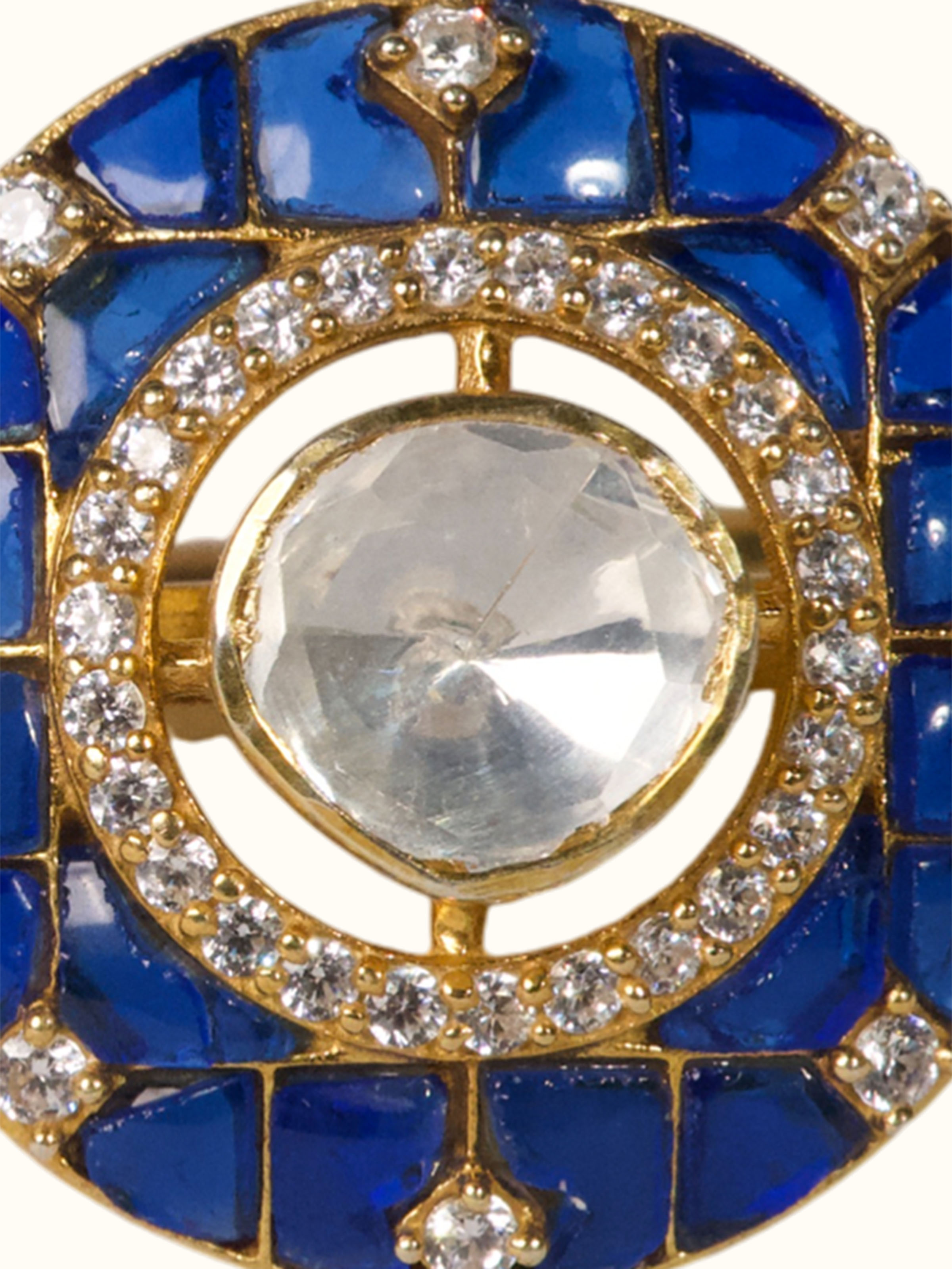 alternate angle view of silver smithing gold plated cufflinks set