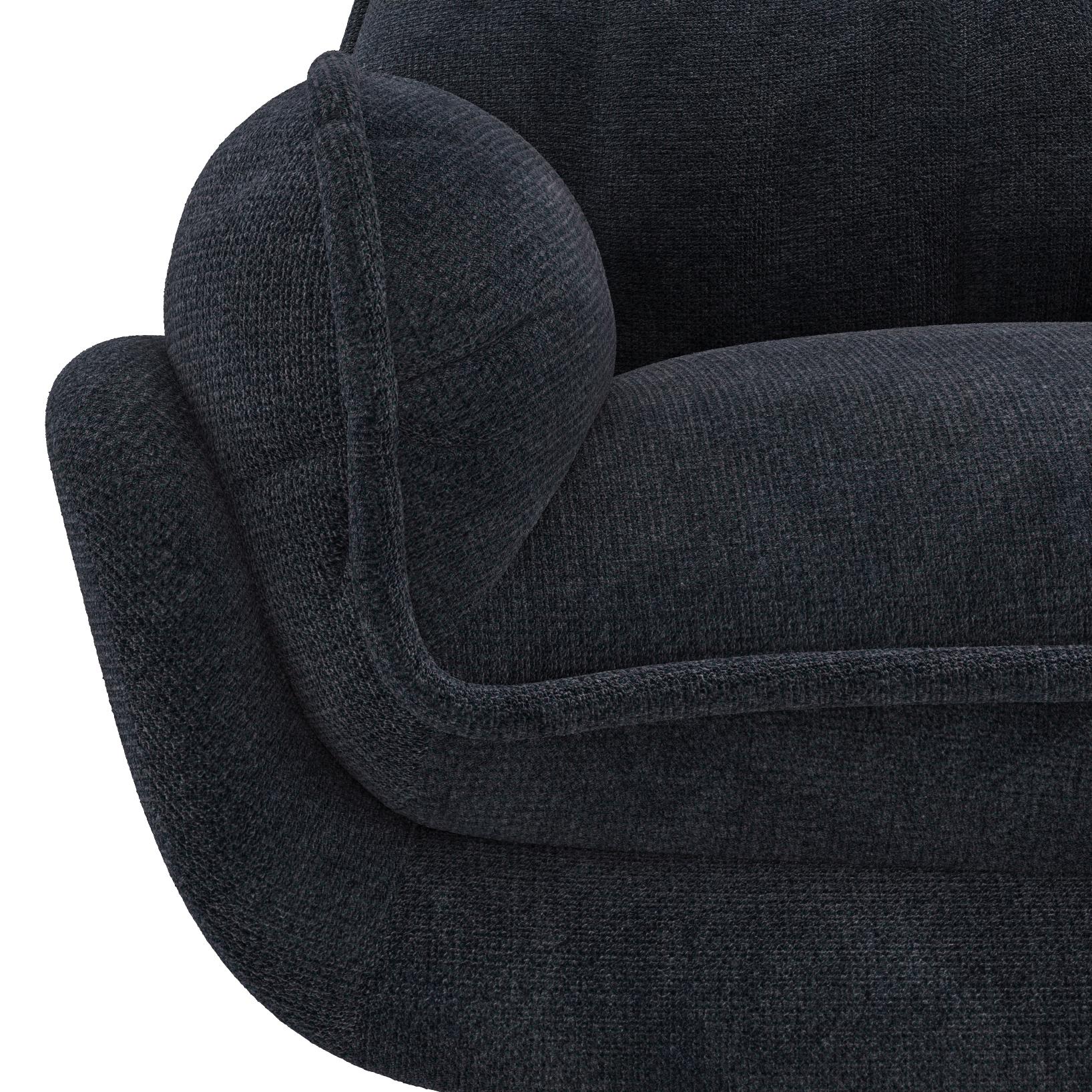 Marson Swivel Lounge Chair in Indigo Blue Colour