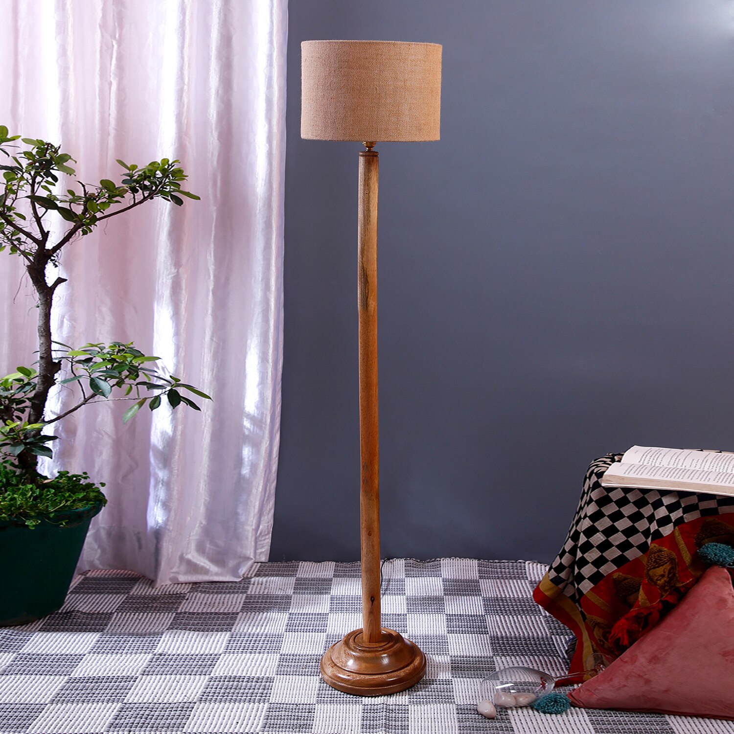 Devansh Wooden Foor Lamp