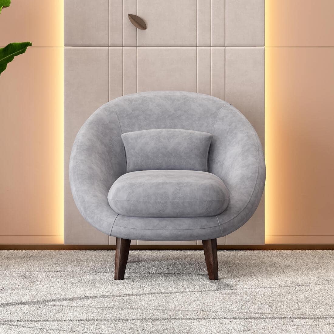 Barret 1 Seater Fabric Sofa in Grey Ice Colour