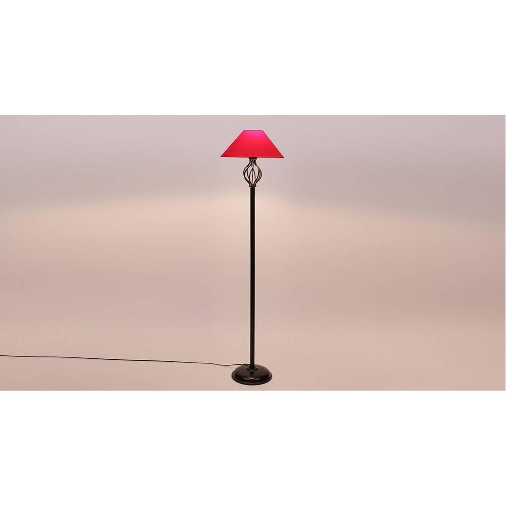 Izzie Black Cotton Shade Floor Lamp