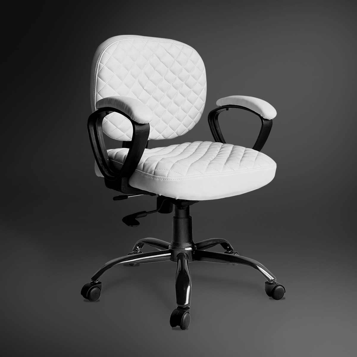 Kepler Brooks Swan MB Leatherette Office Desk Chair in White Colour - Kepler Brooks