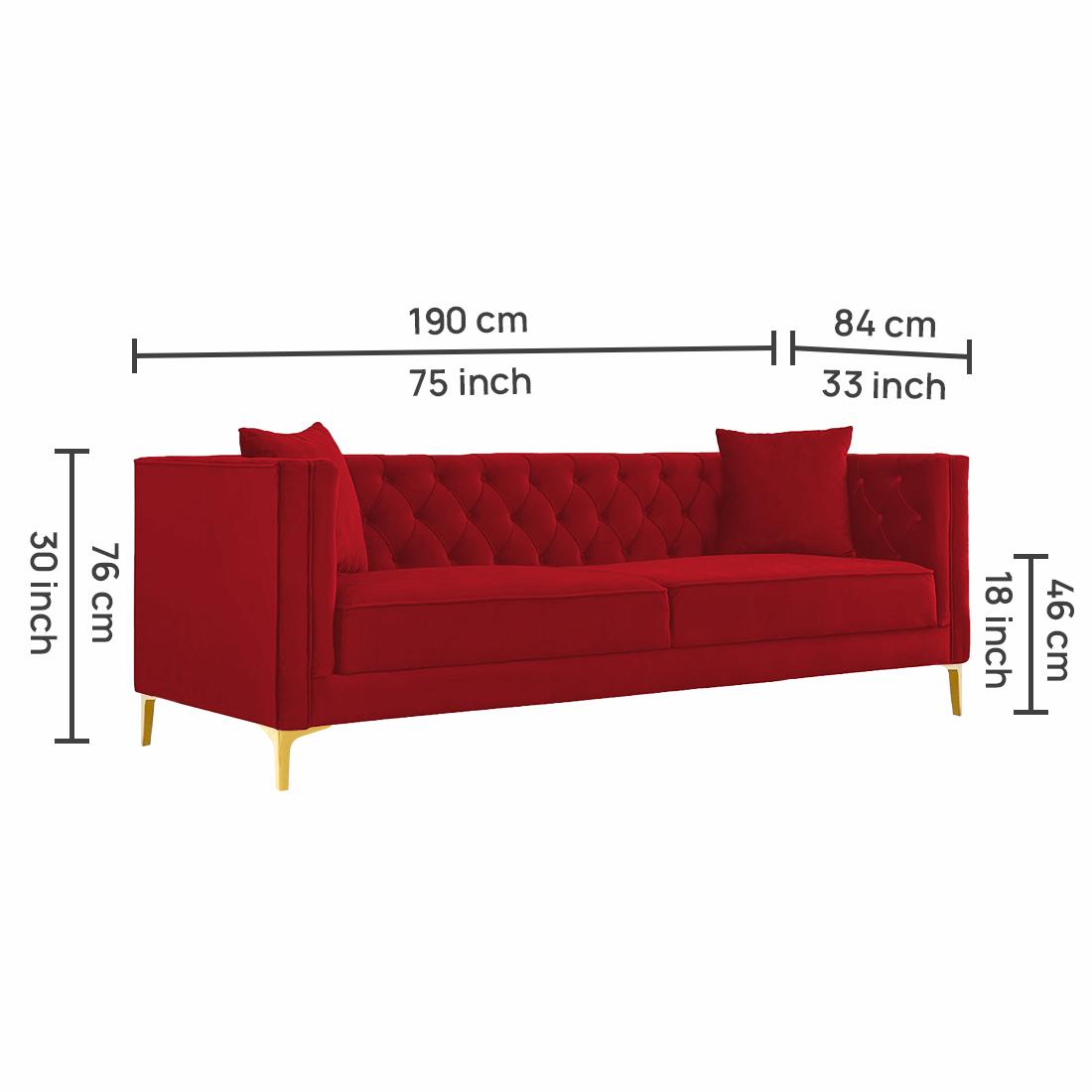 Haruko Fabric Sofa - Red