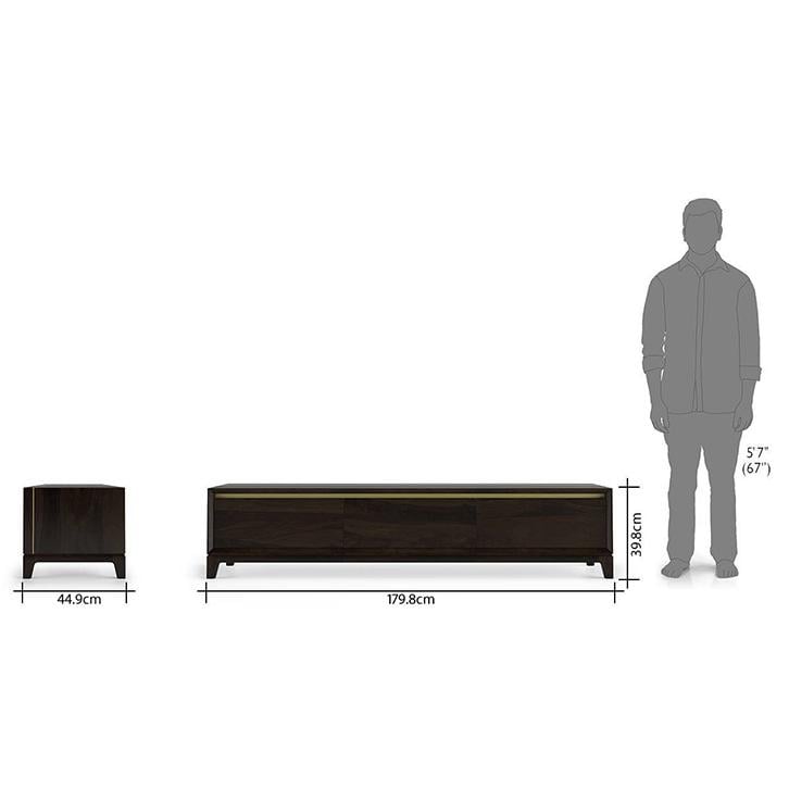 Taarkashi Solid Wood Free Standing TV Unit in American Walnut Finish