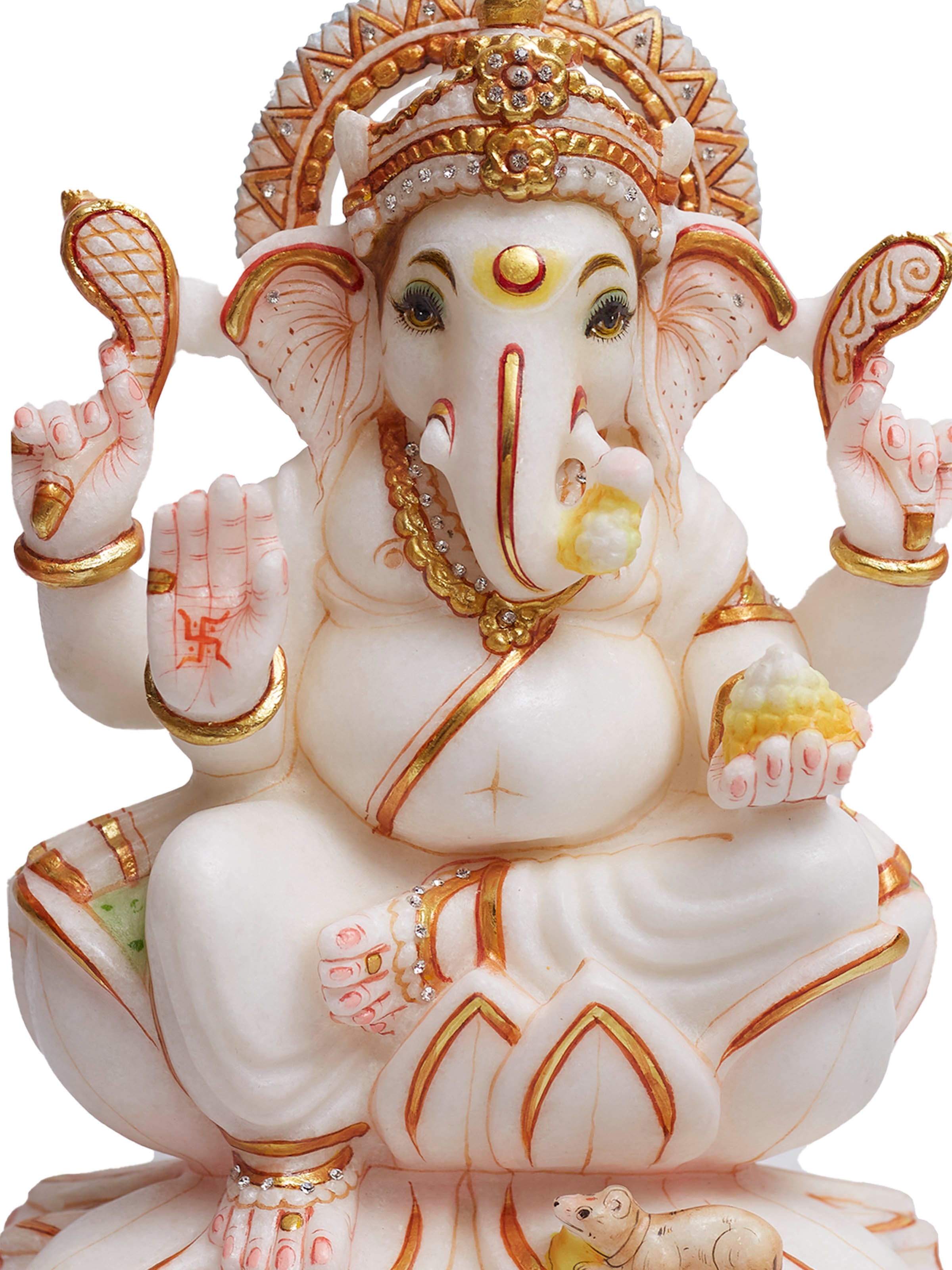 Carved Marble Ganesha Idol