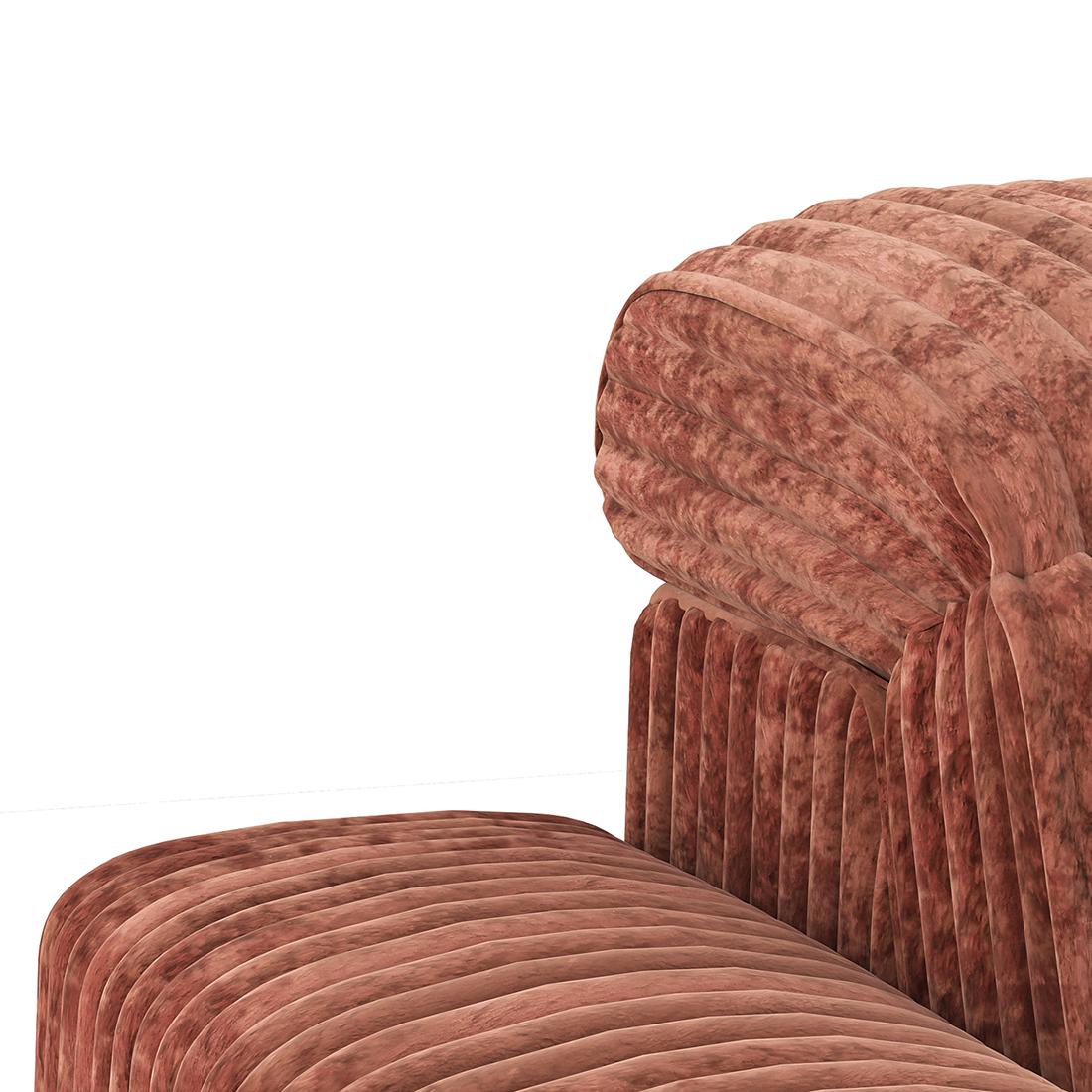 Gretta 3 Seater Fabric Sofa With Adjustable Headrest In Deep Russet