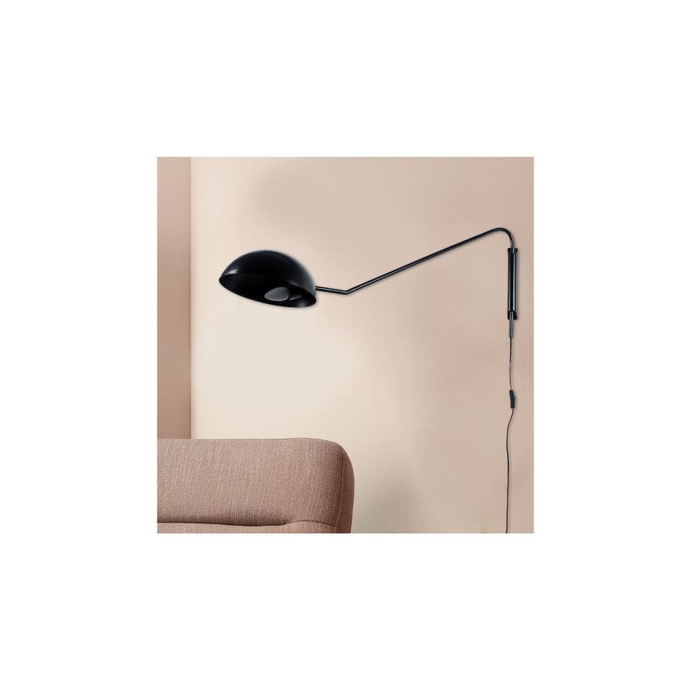 Swiveling Black Metal Wall Light