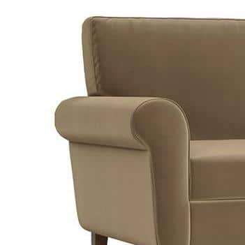 Oxford 1 Seater Fabric Sofa in Fawn Velvet Colour