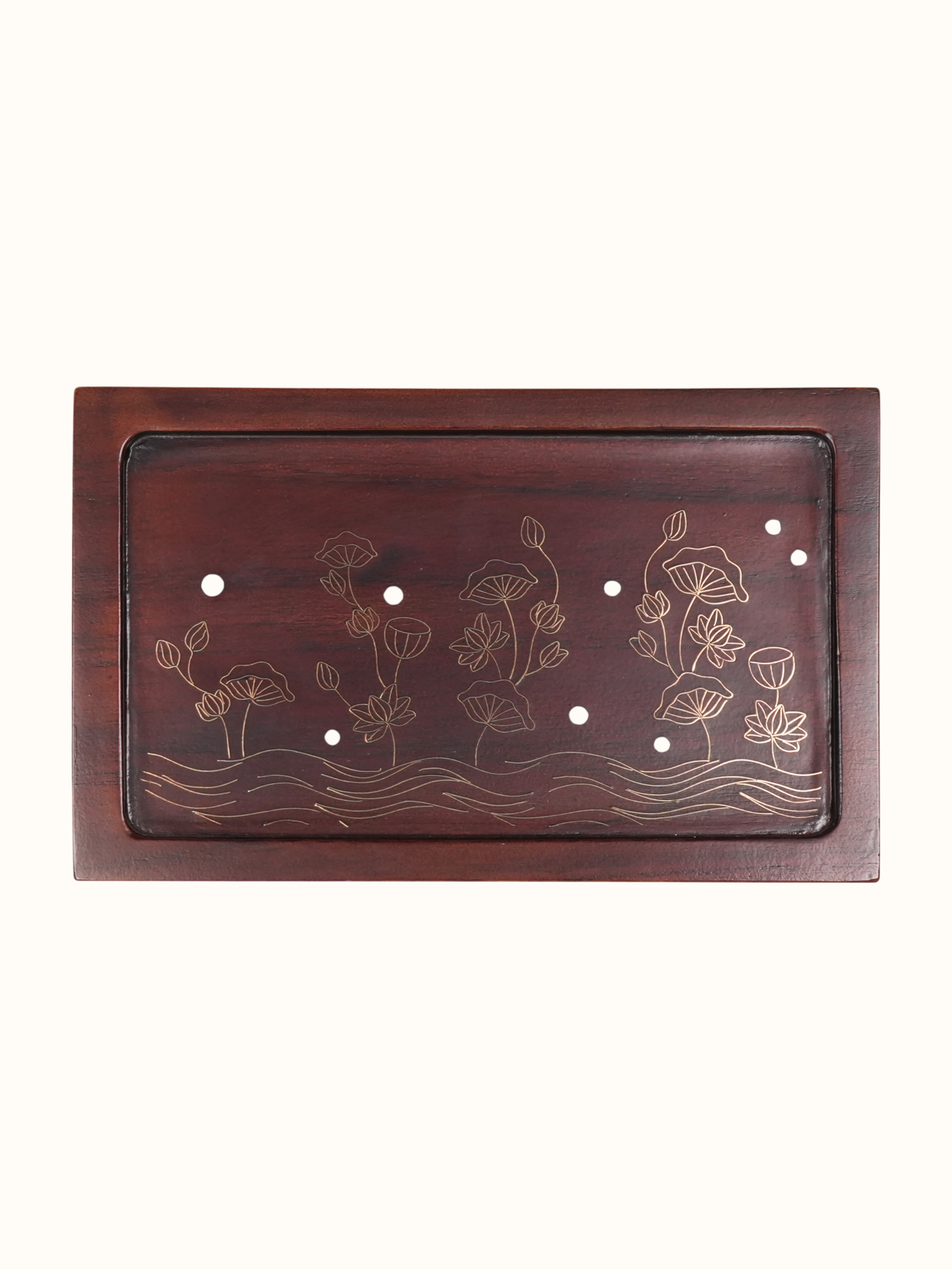 Kamal Tarkashi Teak Wood Tissue Holder