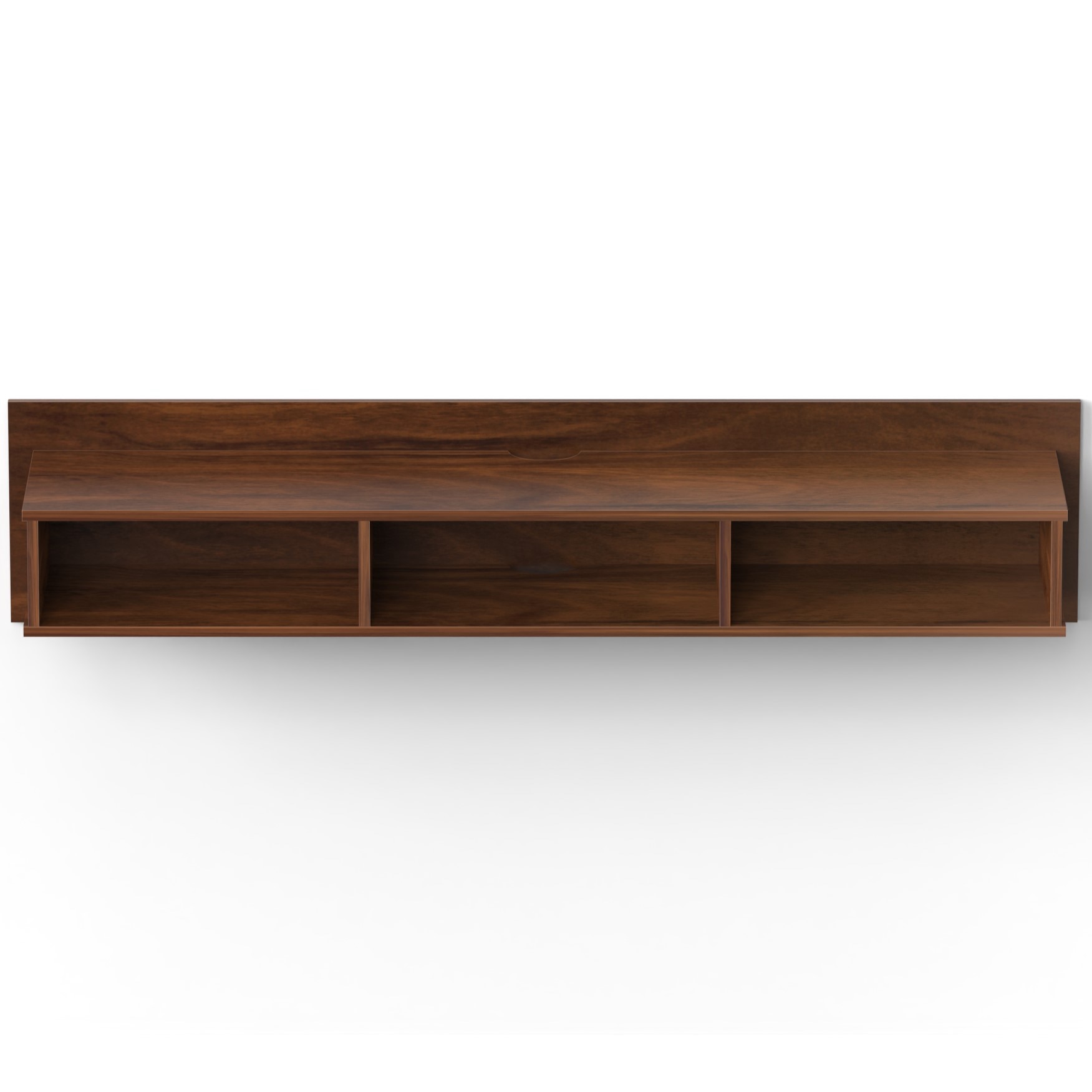 BLUEWUD Coober Engineering Wood Wall Mount TV Entertainment Unit Set Top Box Stand/TV Cabinet Panel with Shelves for Books & D�cor Display Unit Large Upto 50 Inches (Brown Maple)