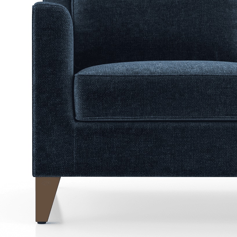 Abbey Sectional Sofa (Colour : Cobalt, Cushion : Hard, Seater : Right Aligned 2 Seater + Right Aligned Chaise)