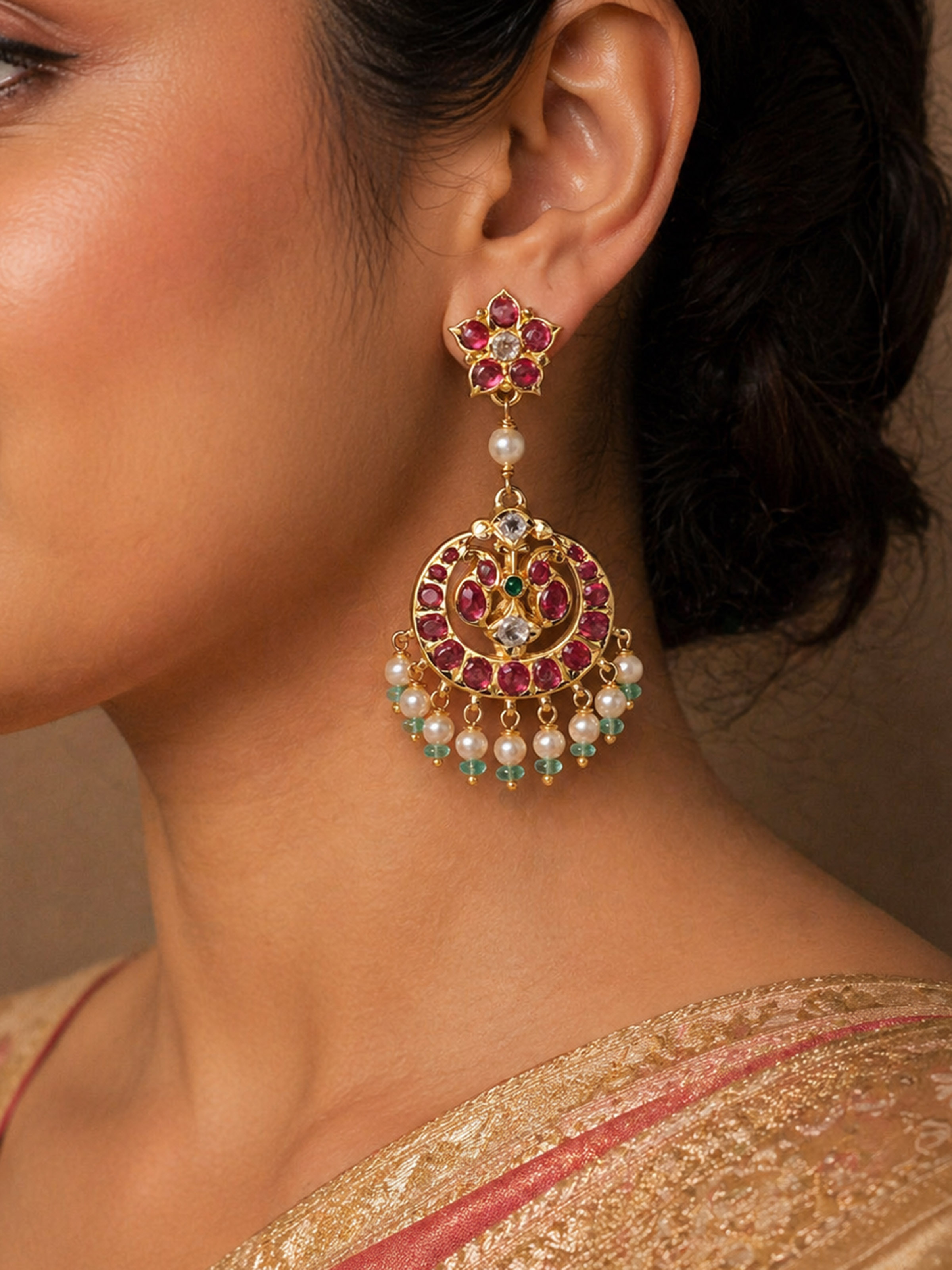 Kundala Velai 22 Karat Gold Drop Earrings