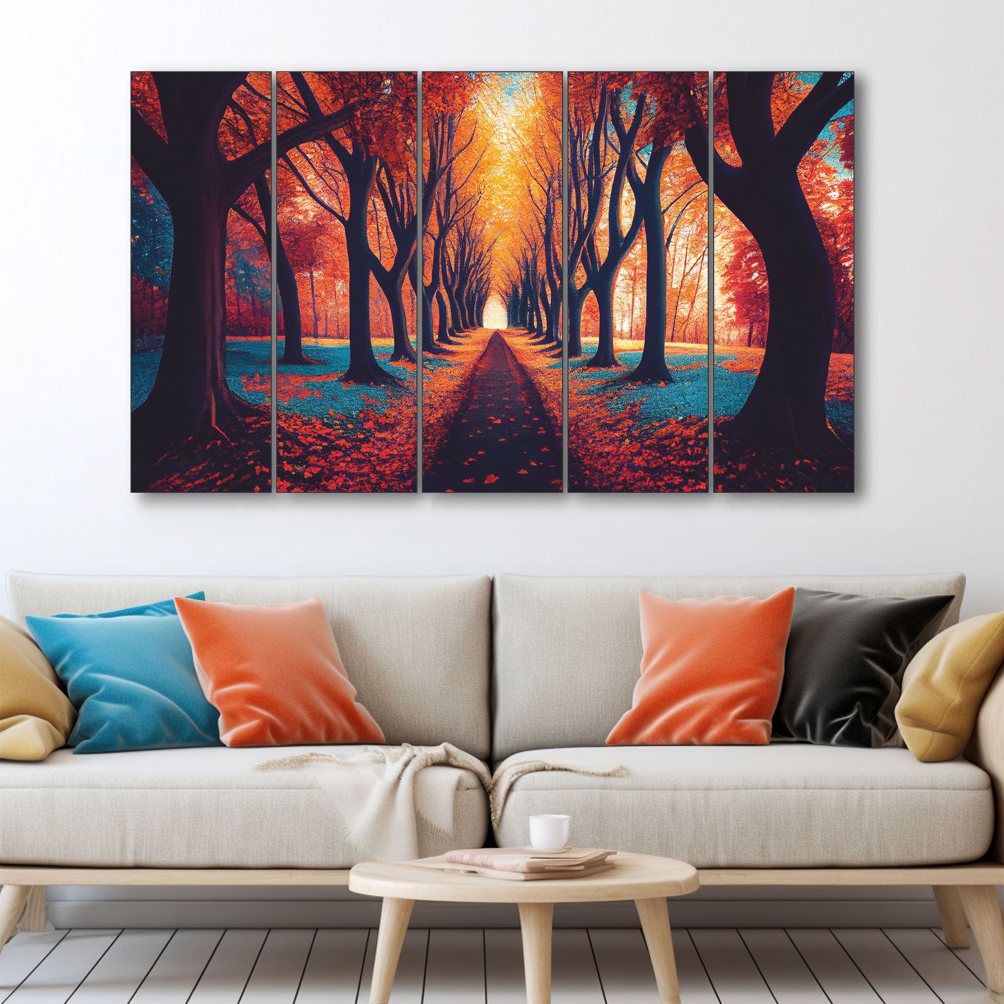 The Castle Decor Connecting Road Deep Forest Wall Art Set of 5 27x48 Inch - The Castle Decor