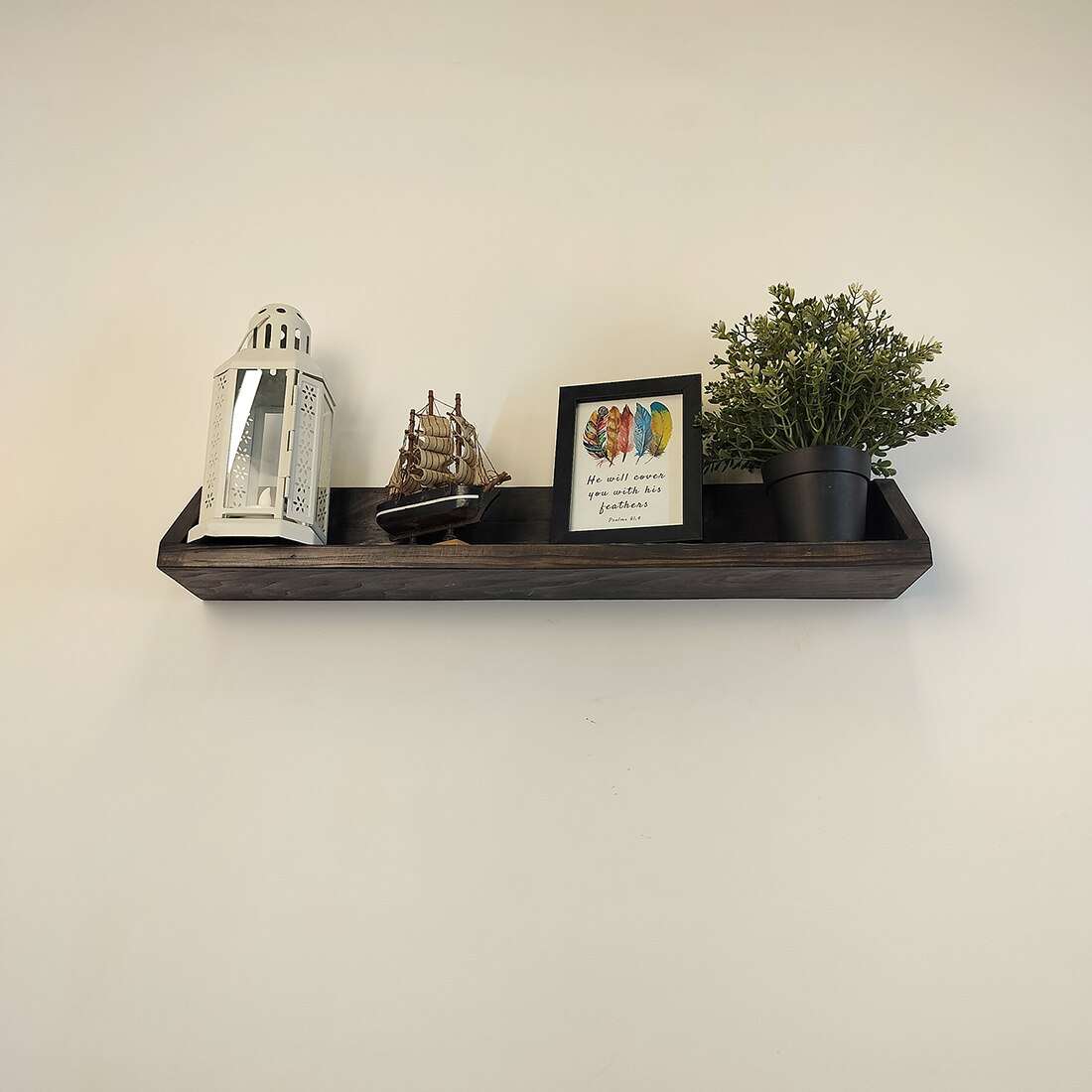 Ivan Wooden Wall Shelf Organiser