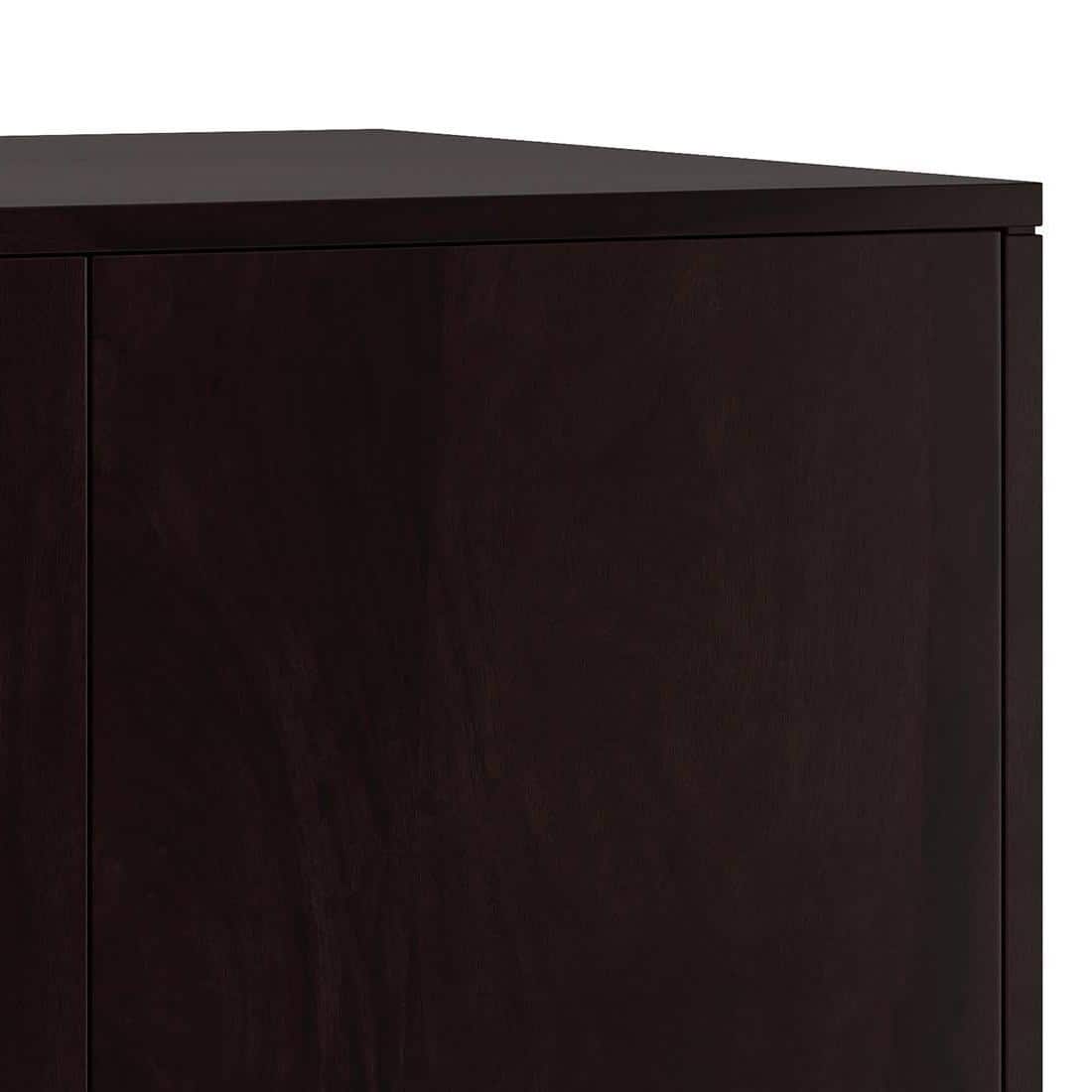 Zephyr Solid Wood 2 Door Wardrobe in Mahogany Finish