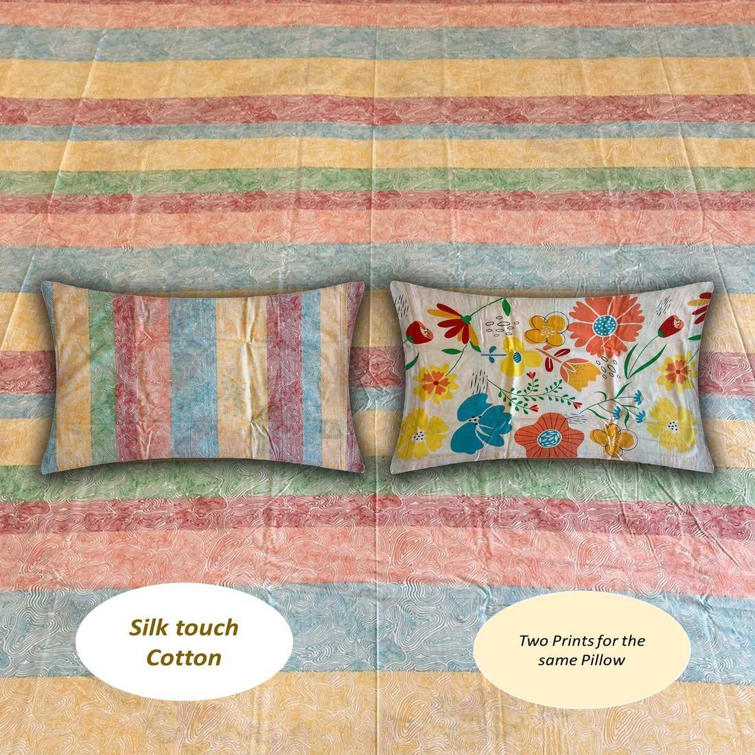 Threads Silky Touch Premium Super Double Queen Size Flat Bedsheet 254 x 230 cms