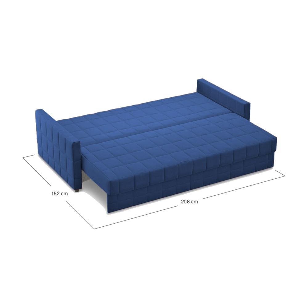 Alta 3 Seater Fold Out Sofa Cum Bed In Navy Bue Colour