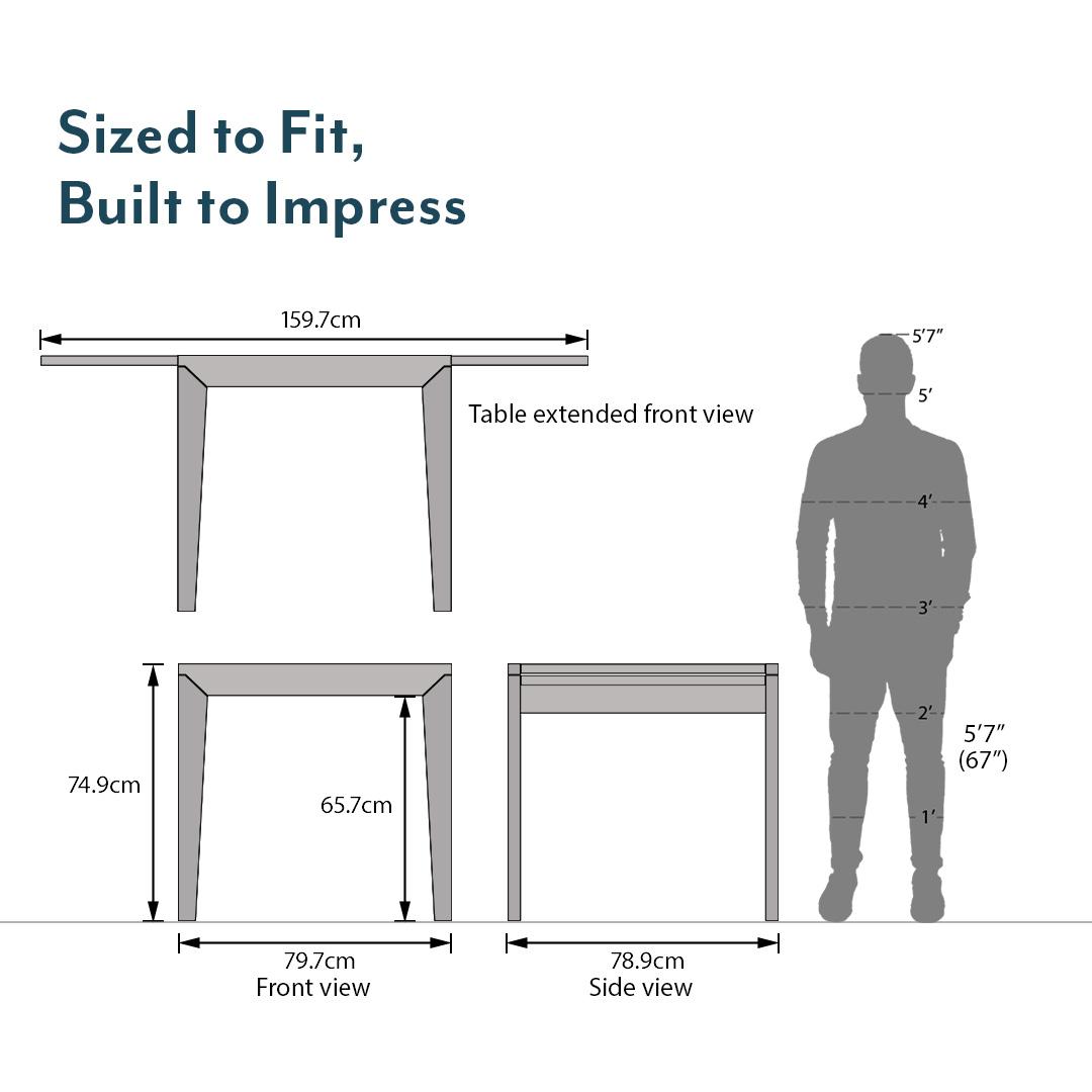 Murphy 6 Seater Dining Table In Dark Walnut Finish