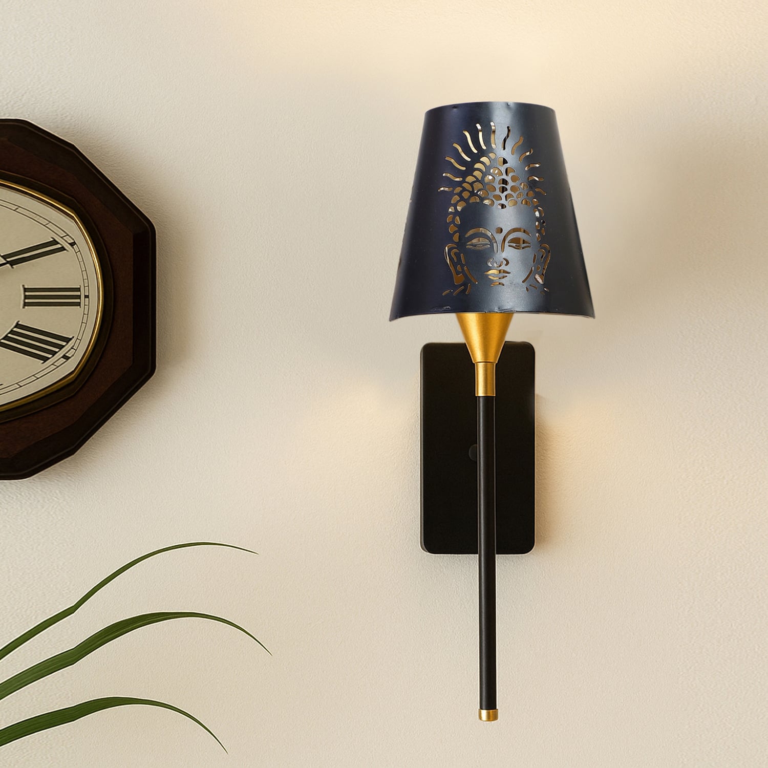 Devansh Metal Electric Wall Light in Black Colour with Black Shade Count of 1 Light - Devansh