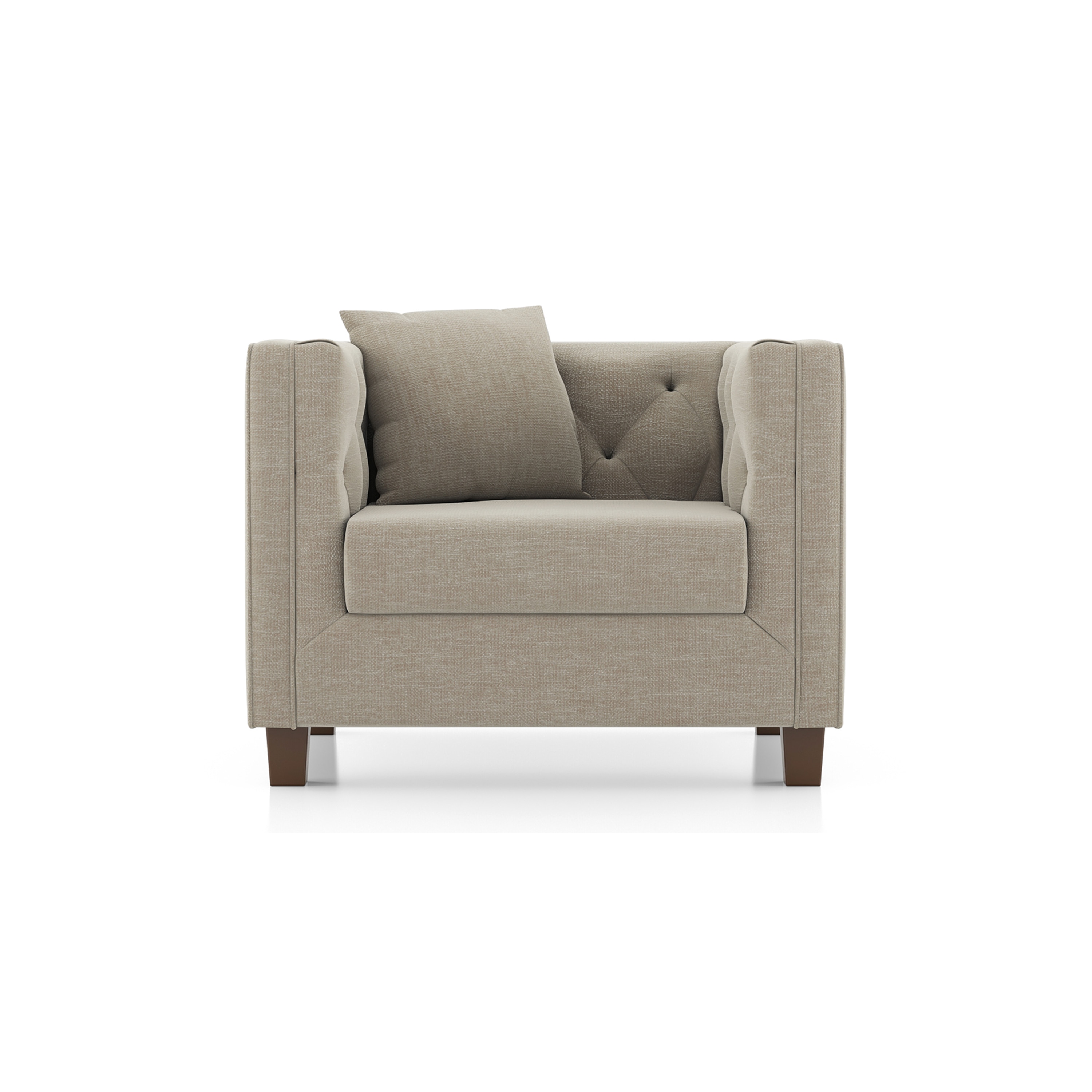 Windsor 1 Seater Fabric Sofa (Colour: Oyster Beige) - Urban Ladder
