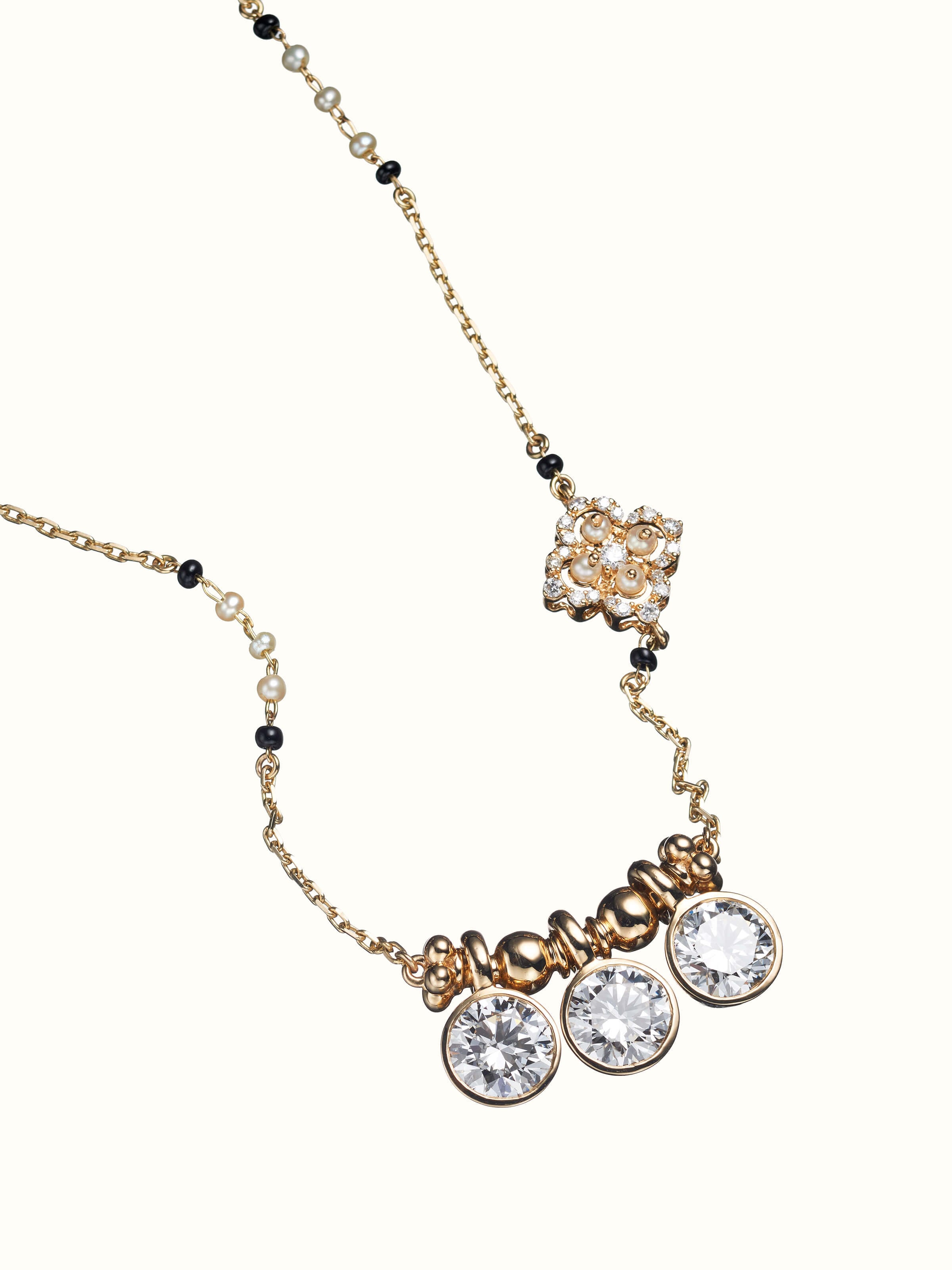 Open Setting 14 karat Gold Mangalsutra